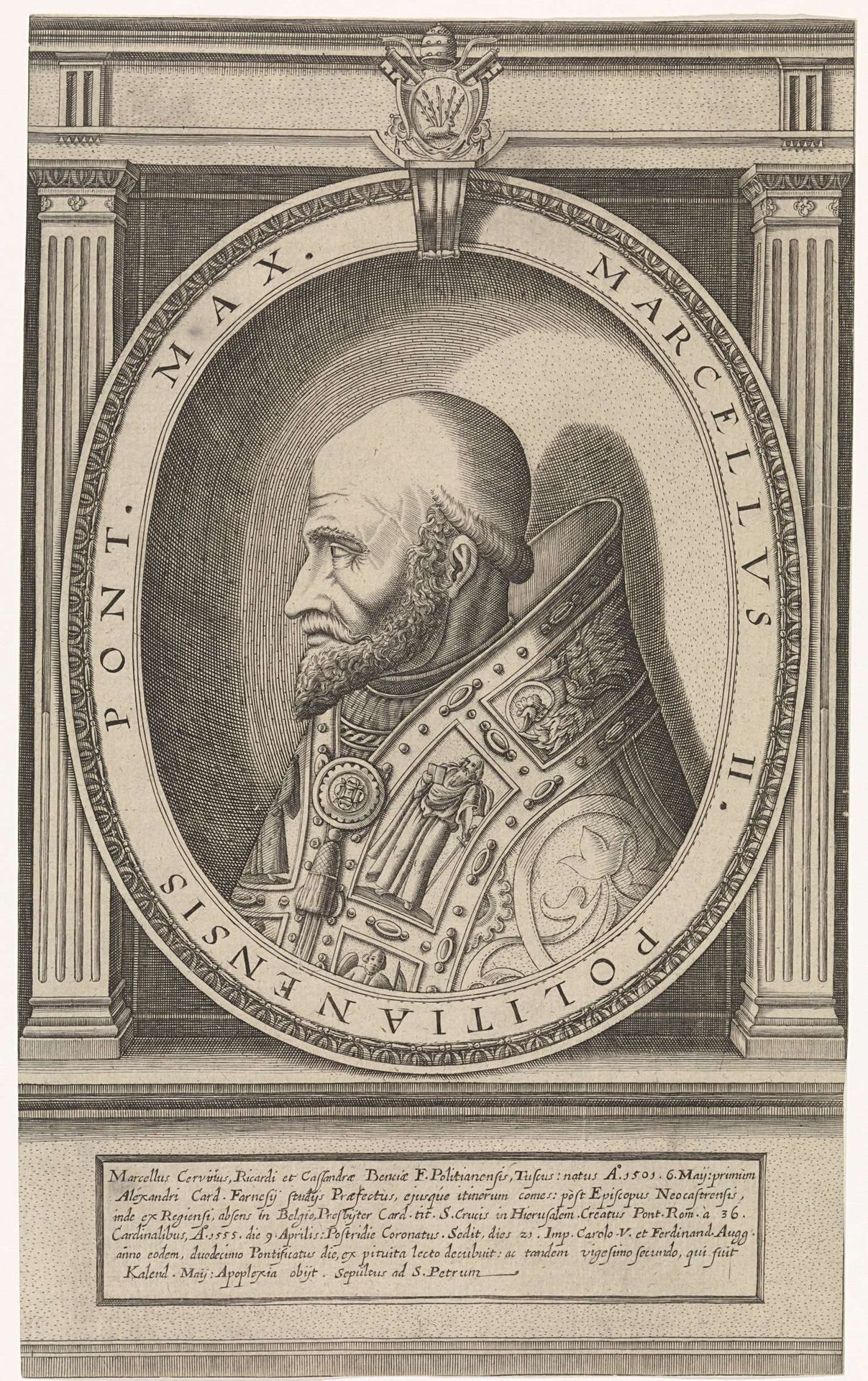 Portret van paus Marcellus II by Friedrich van Hulsen