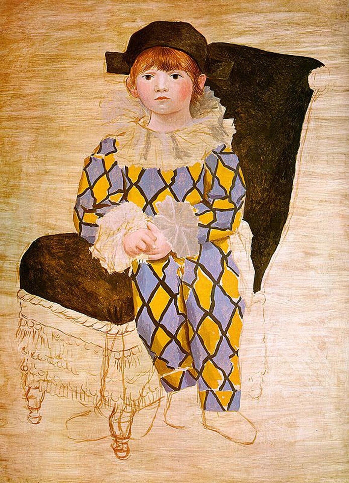 Paul as harlequin by Pablo Picasso