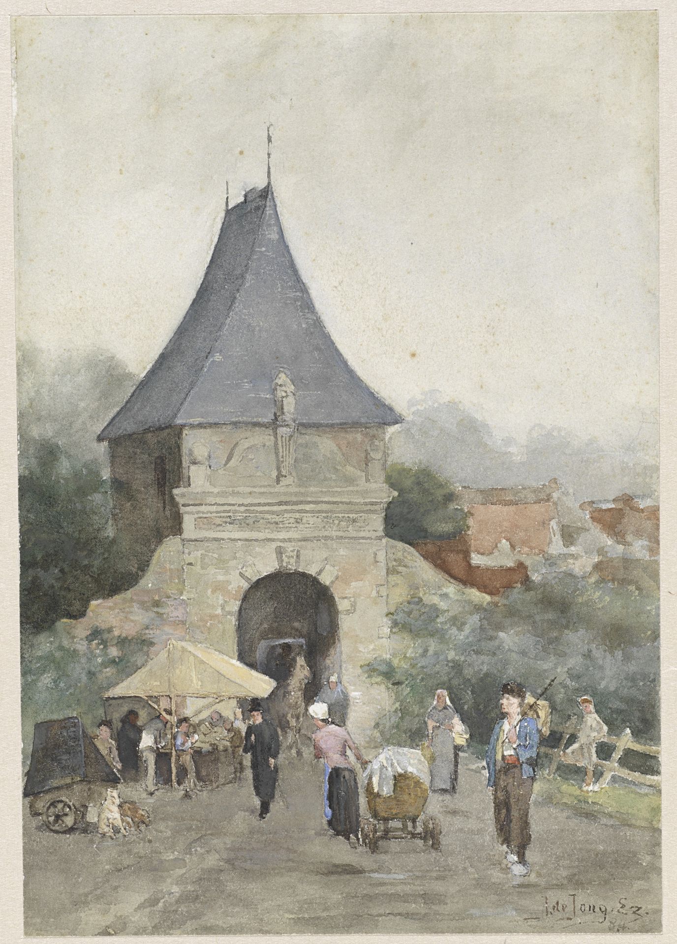 Veerpoort te Schoonhoven by J. de Jong Ezn