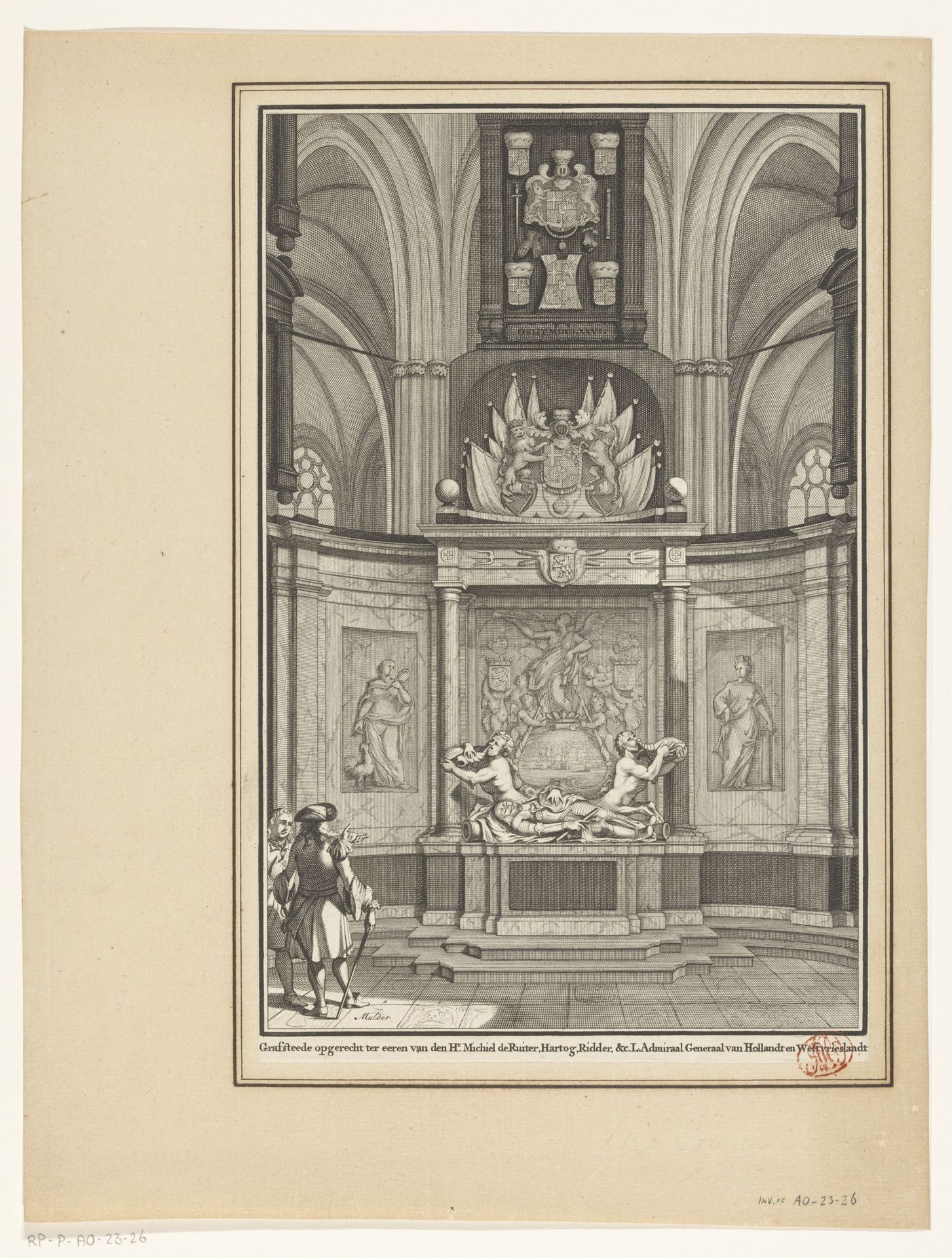 Praalgraf van Michiel de Ruyter in de Nieuwe Kerk te Amsterdam by Joseph Mulder