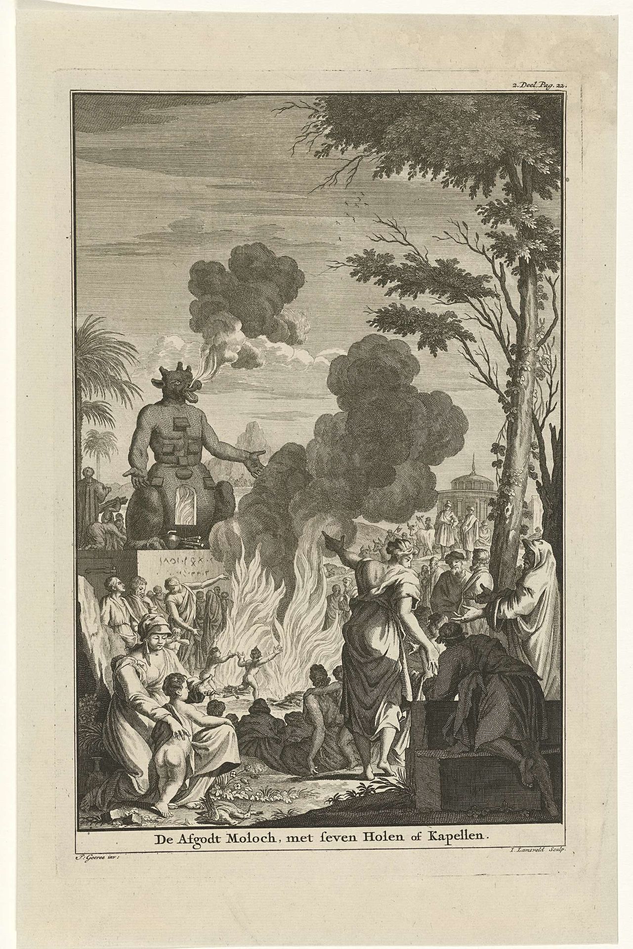 Mensenoffers voor de afgod Moloch by Jan Lamsvelt