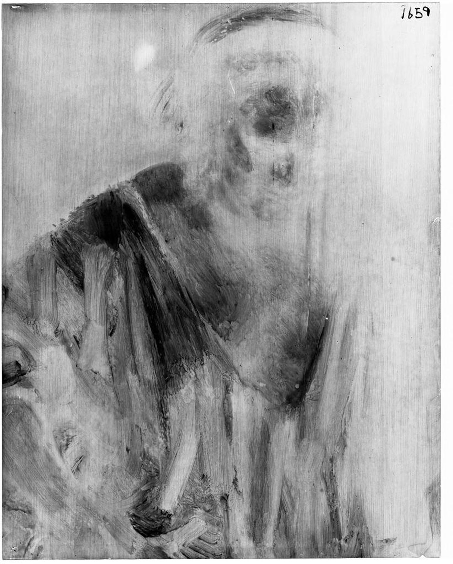 X-radiograph(s) of "Woman Bathing" by Artist of original: Rembrandt Harmensz. van Rijn