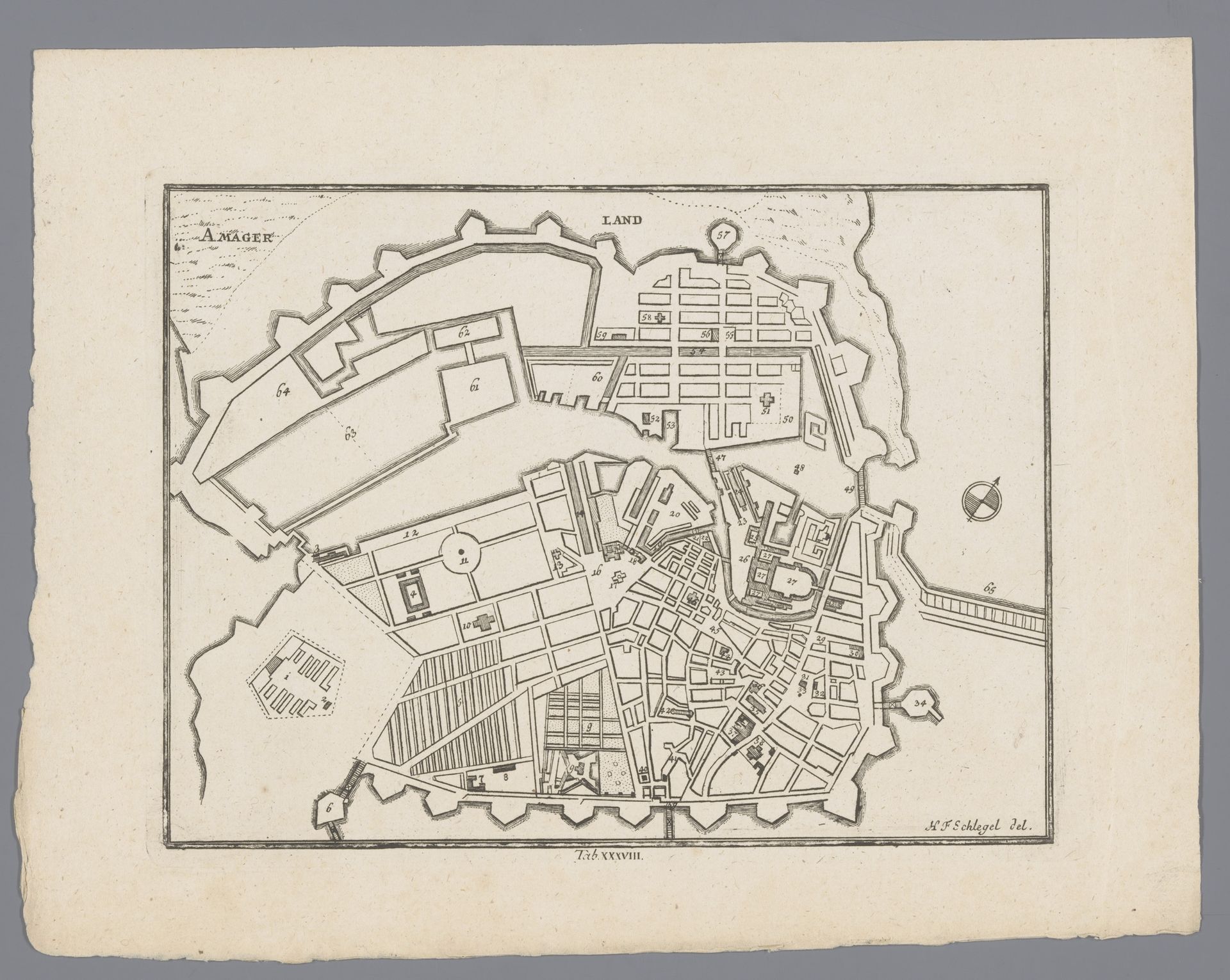 Plattegrond van Kopenhagen by Anonymous