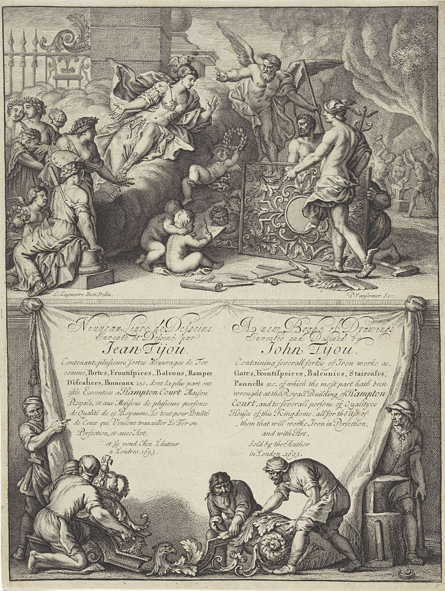 Aanbieding van smeedwerk aan Minerva by Paul van (II) Somer