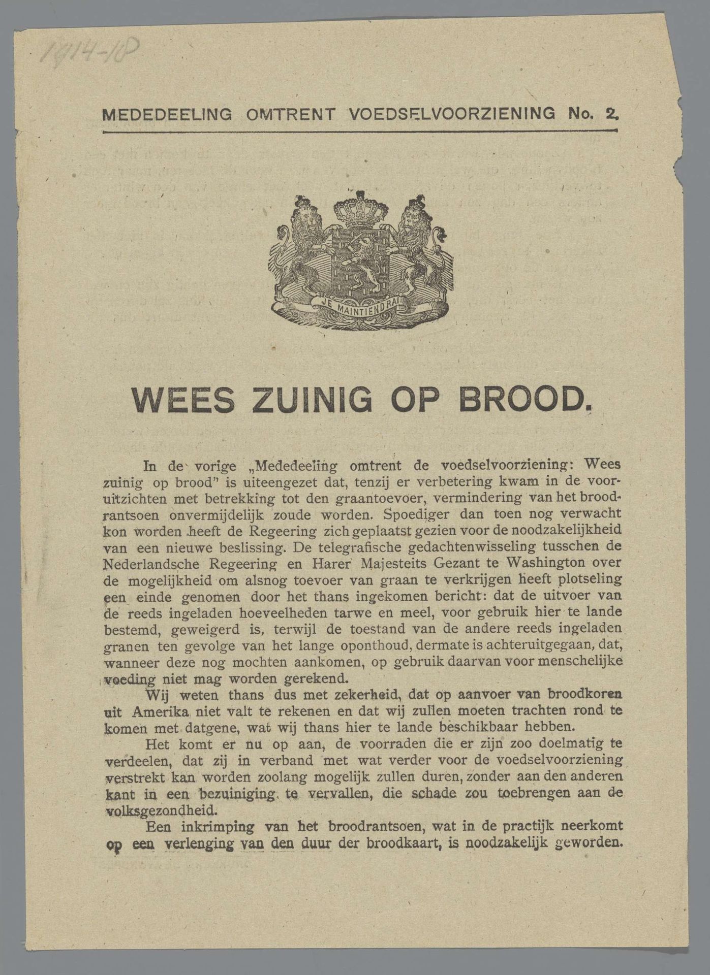 Pamflet met wapen van Amsterdam by De Avondpost