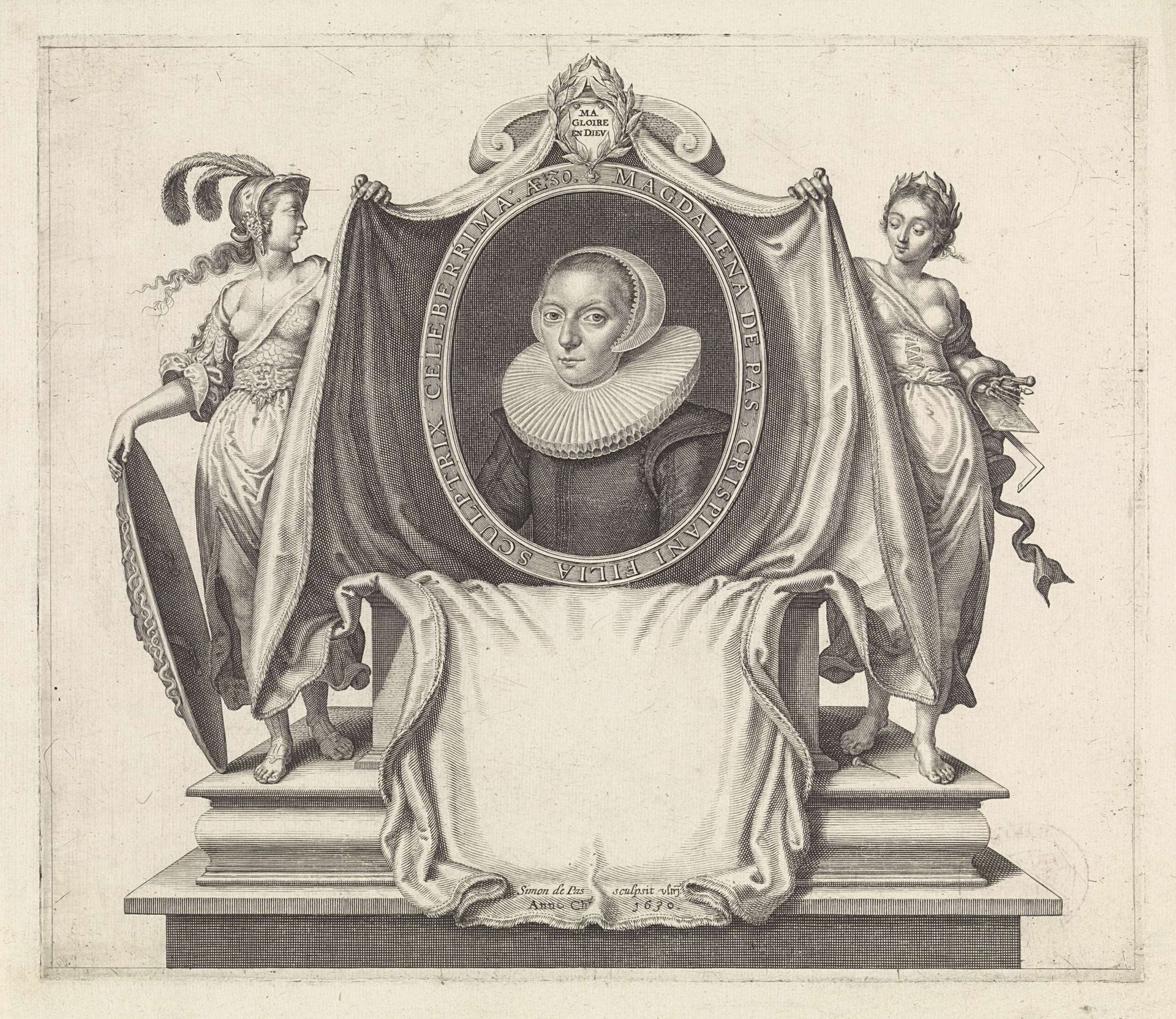 Portret van Magdalena van de Passe by Simon van de Passe