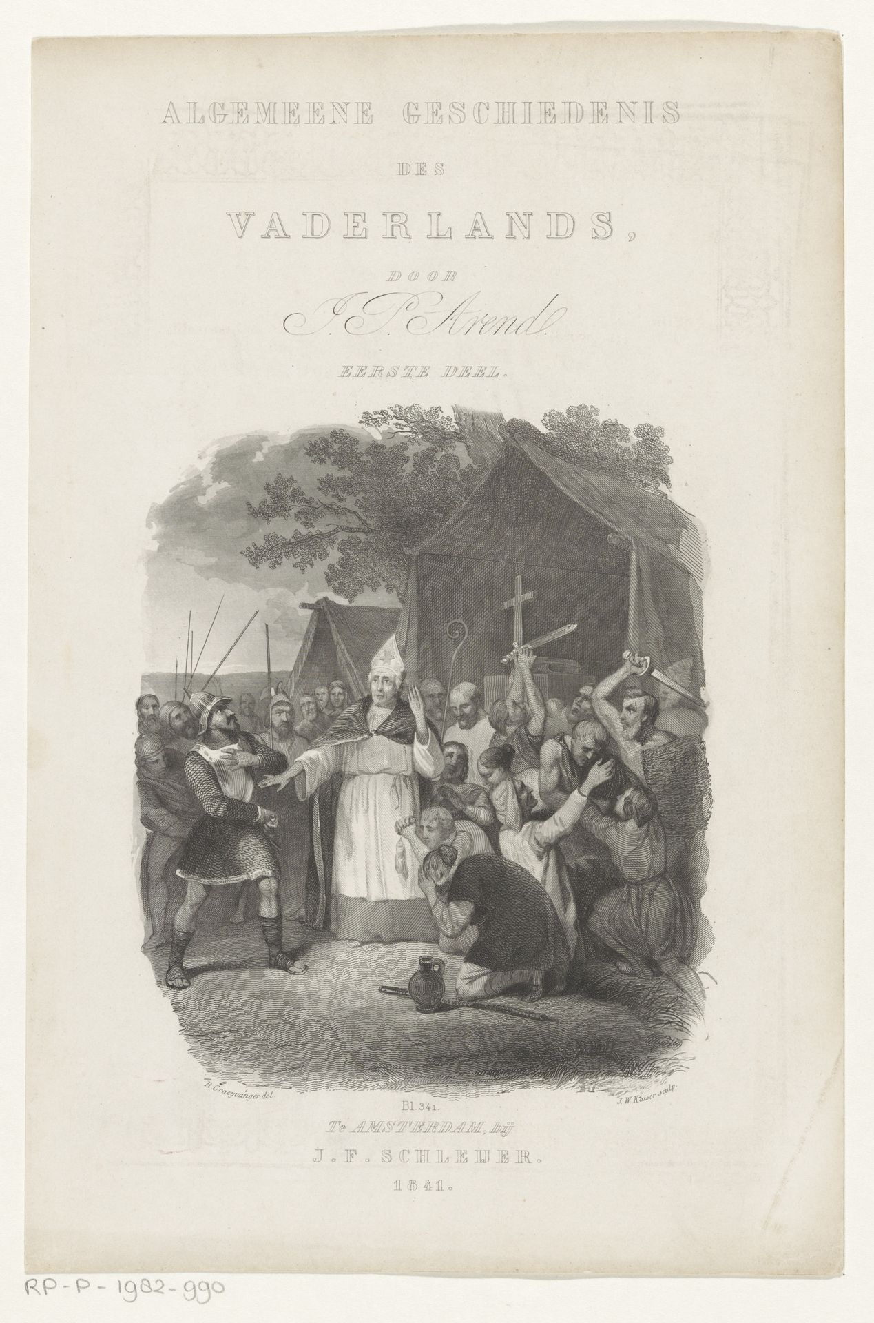 Moord op Bonifatius by Johann Wilhelm (I) Kaiser