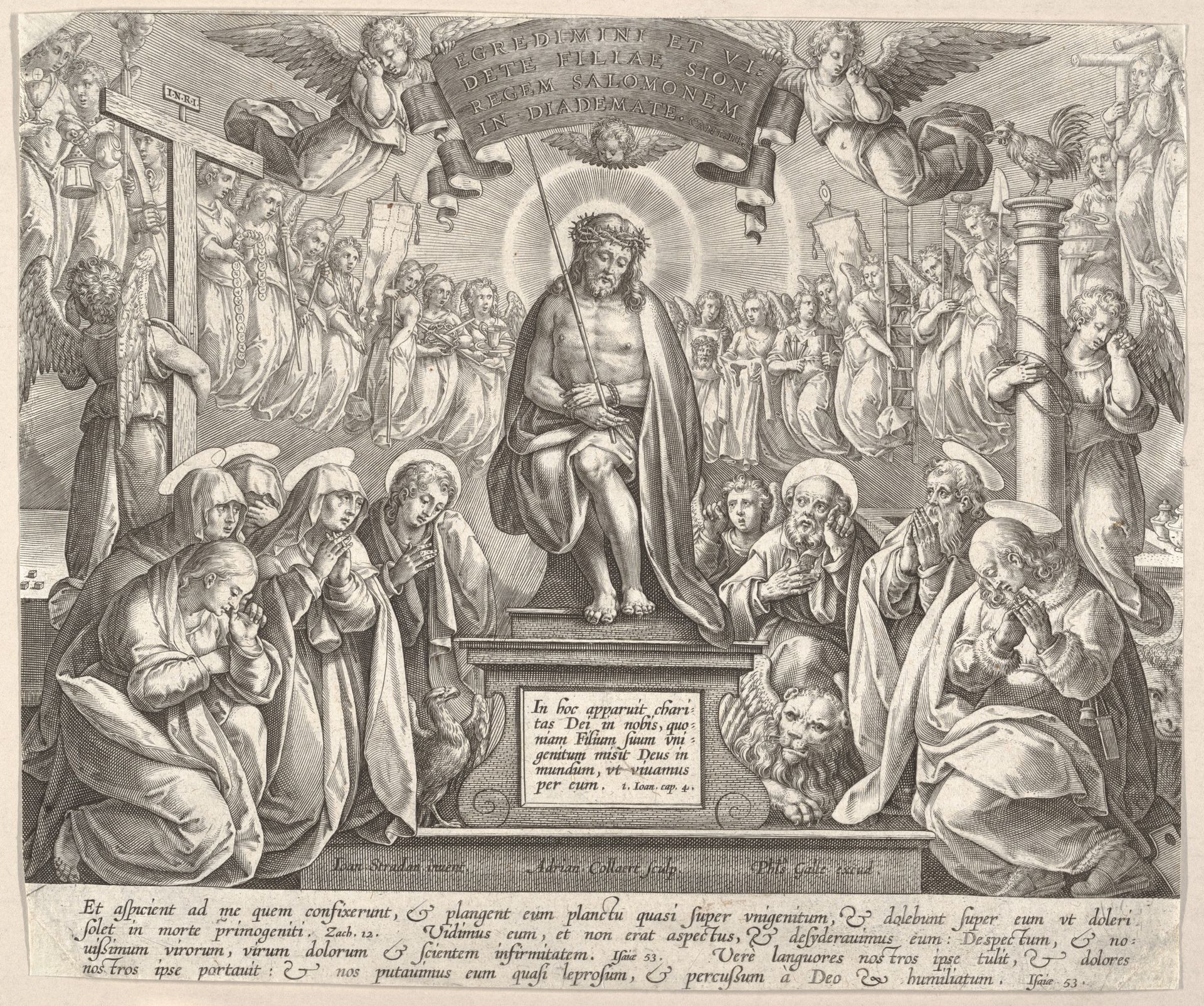Man of Sorrows with the Three Marys and the Evangelists by Adriaen Collaert