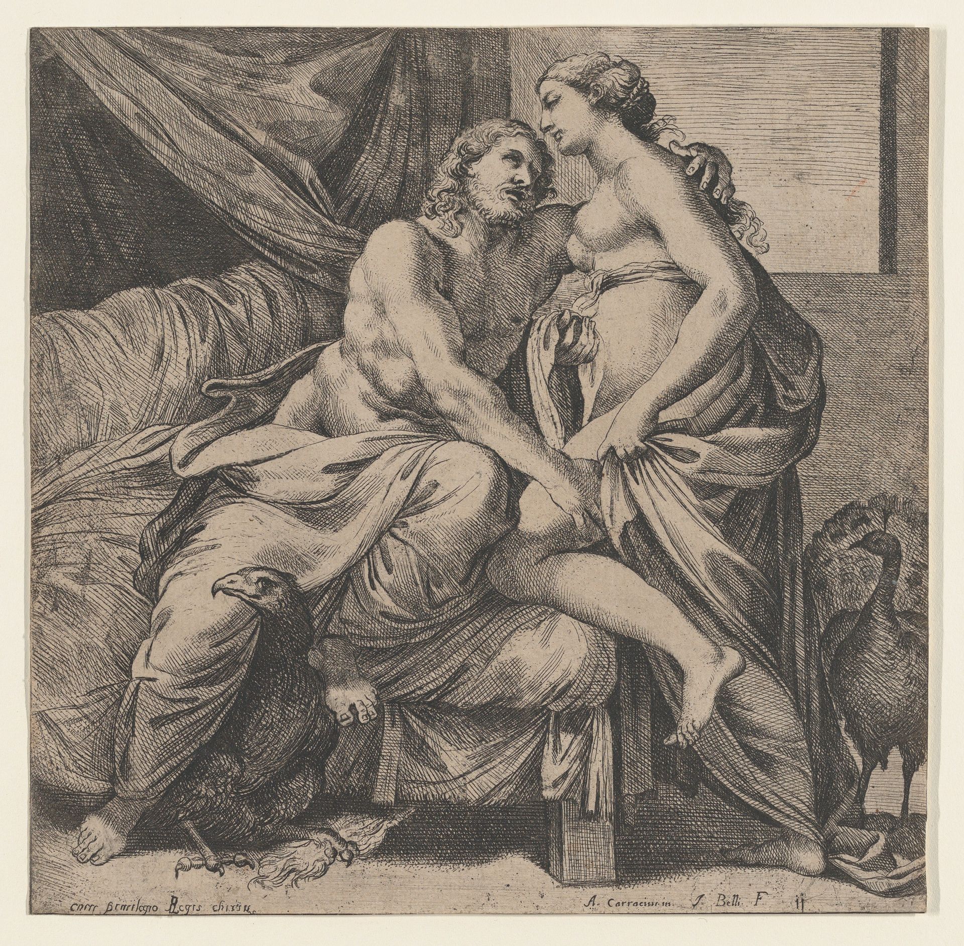 Jupiter embracing Juno, from the Farnese Palace by Jacques Belly