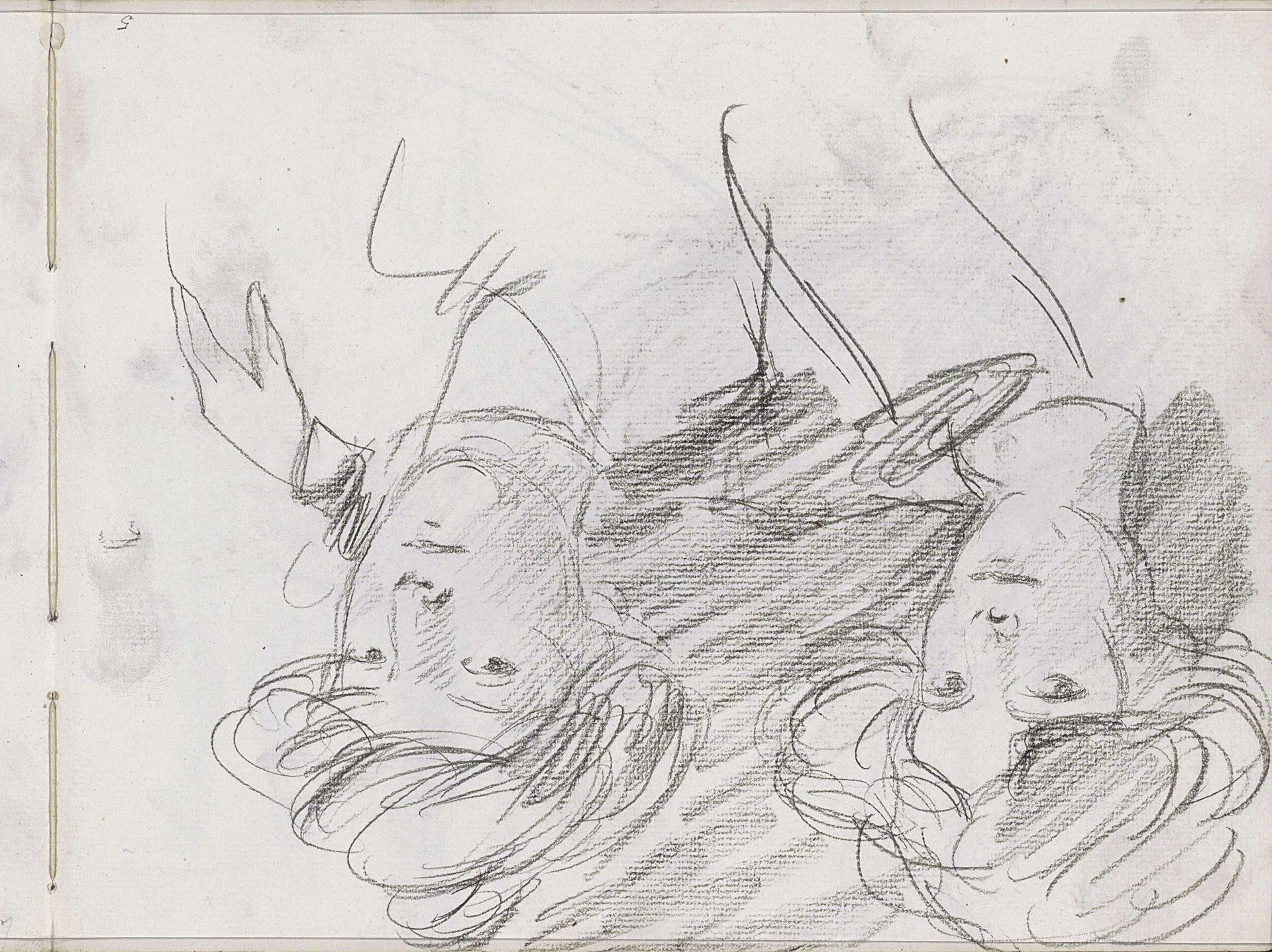 Twee vrouwenhoofden by Isaac Israels