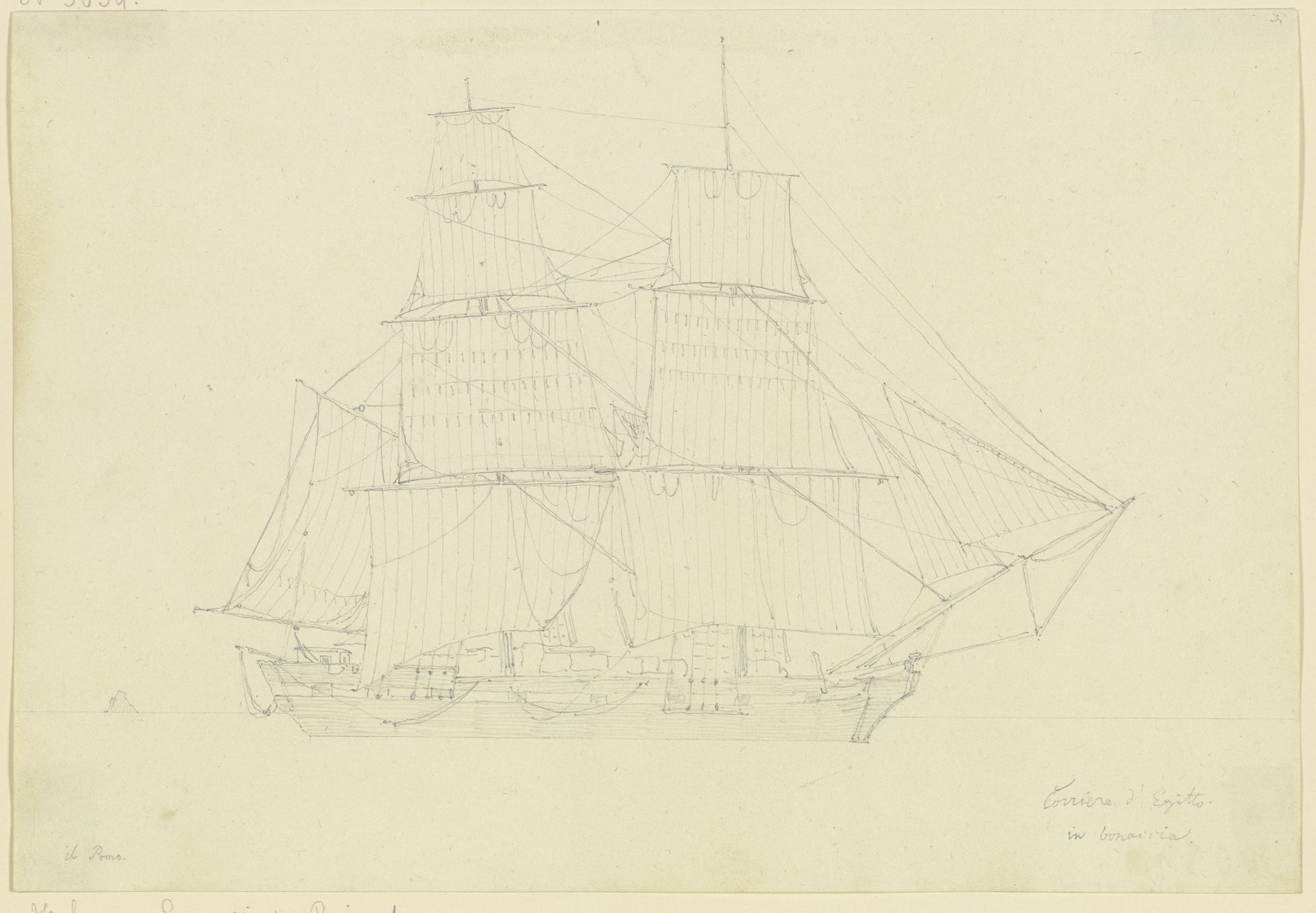 Sail boat by Friedrich Maximilian Hessemer