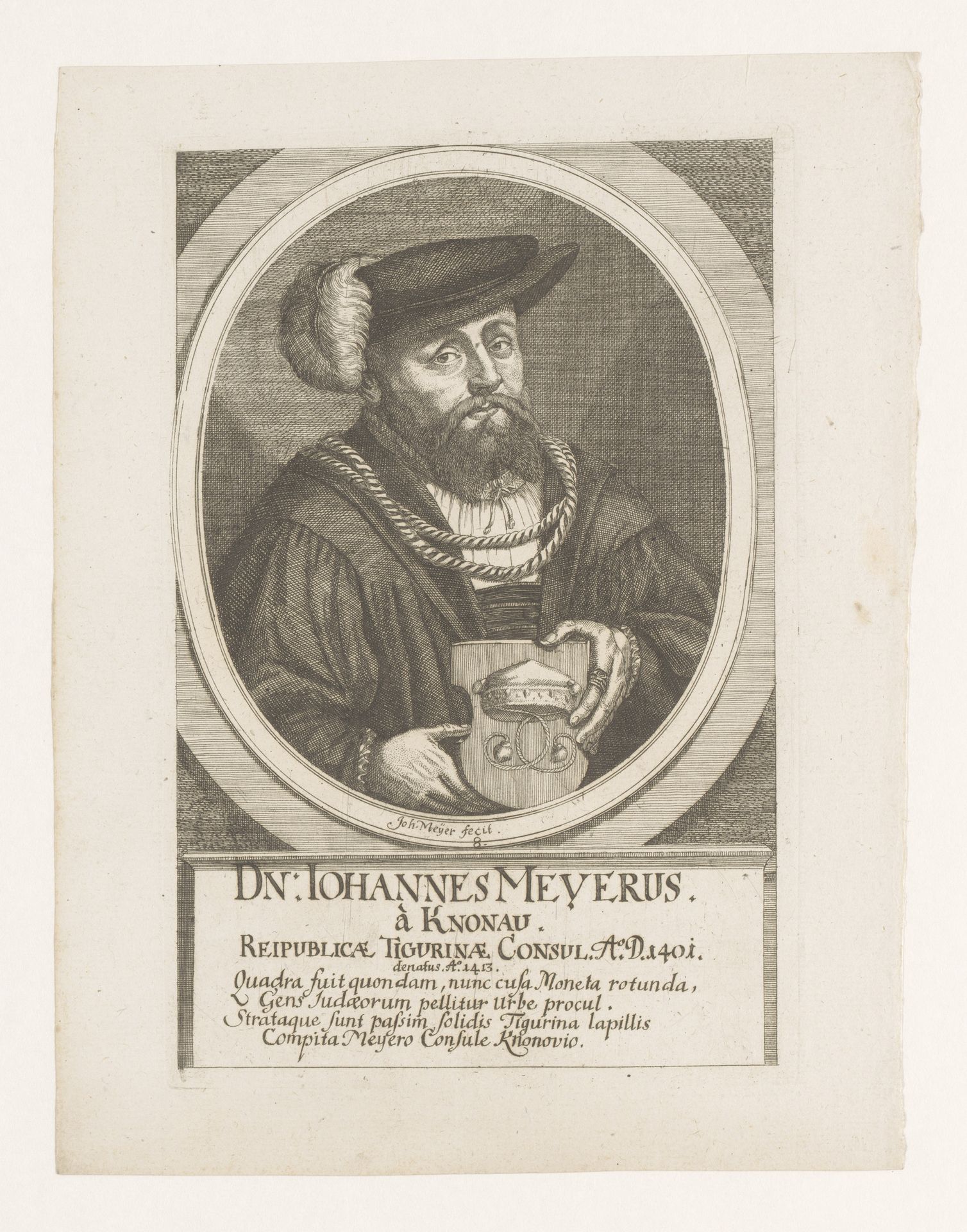 Portret van Johannes Meyerus by Johannes (II) Meyer