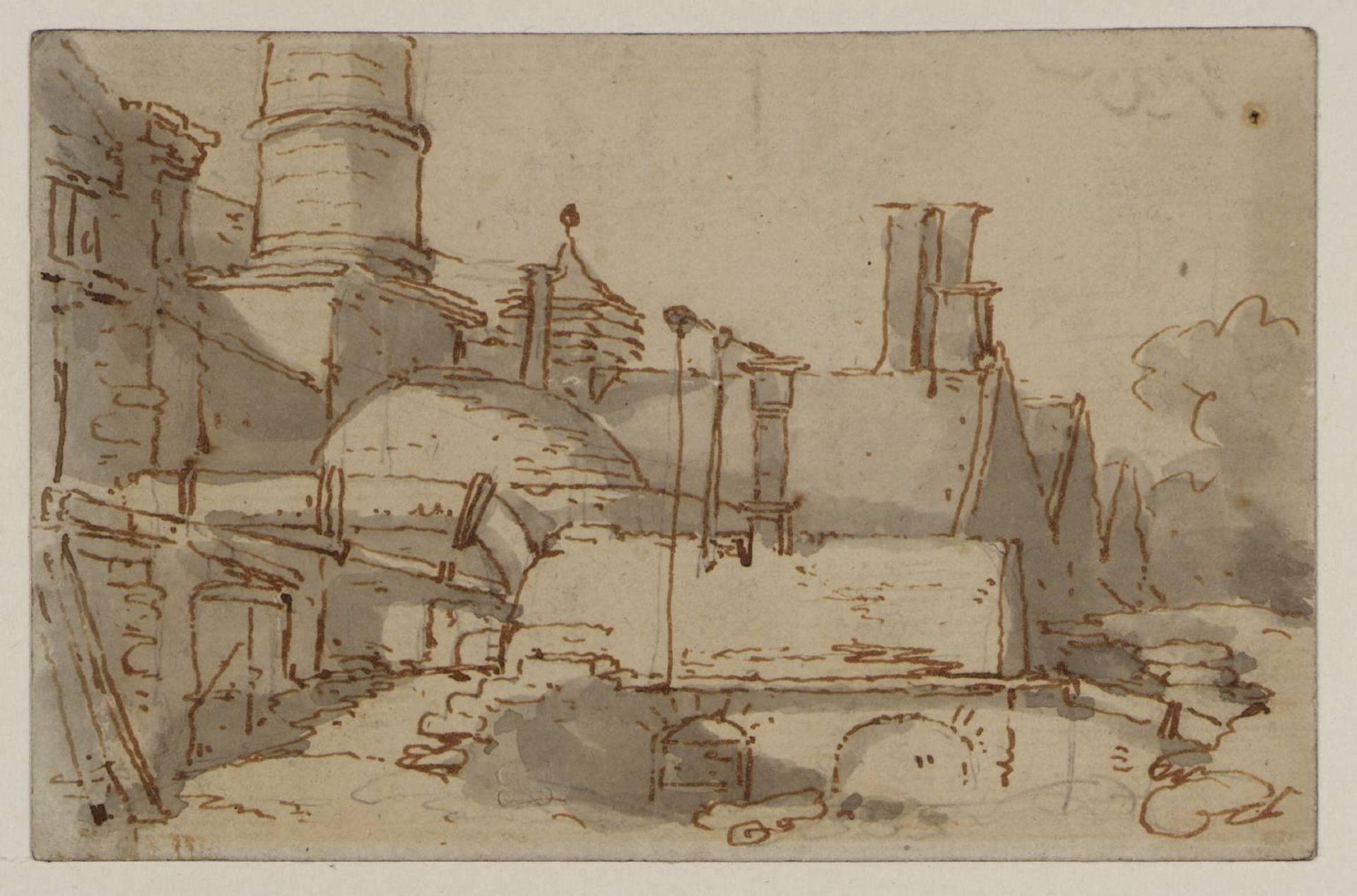 The Boiler House and Casting House of a Furnace, Probably Bedlam Furnace, at Coalbrookdale by  Philip James De Loutherbourg