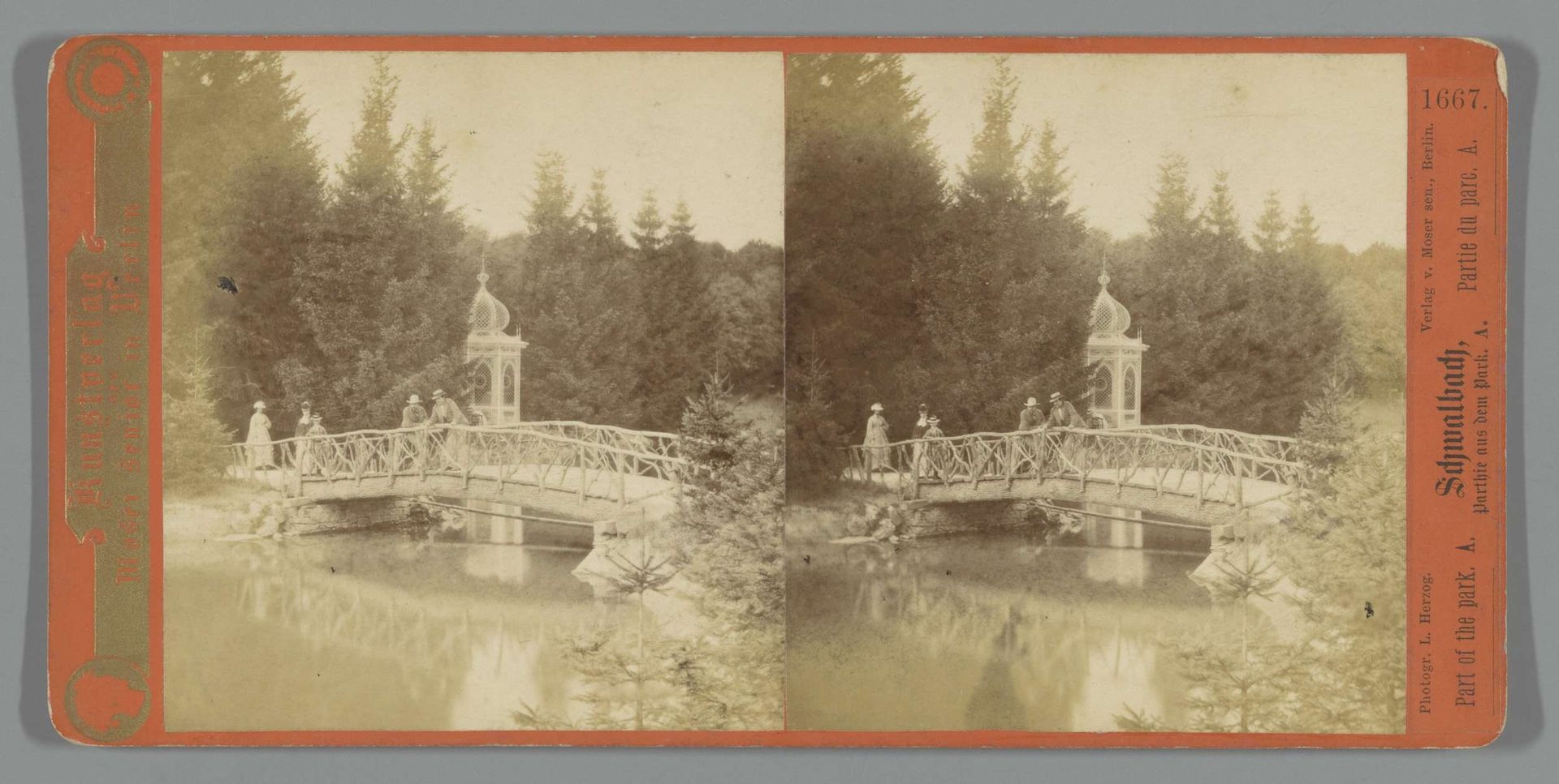 Brug in een park te Bad Schwalbach by Laurentius Herzog
