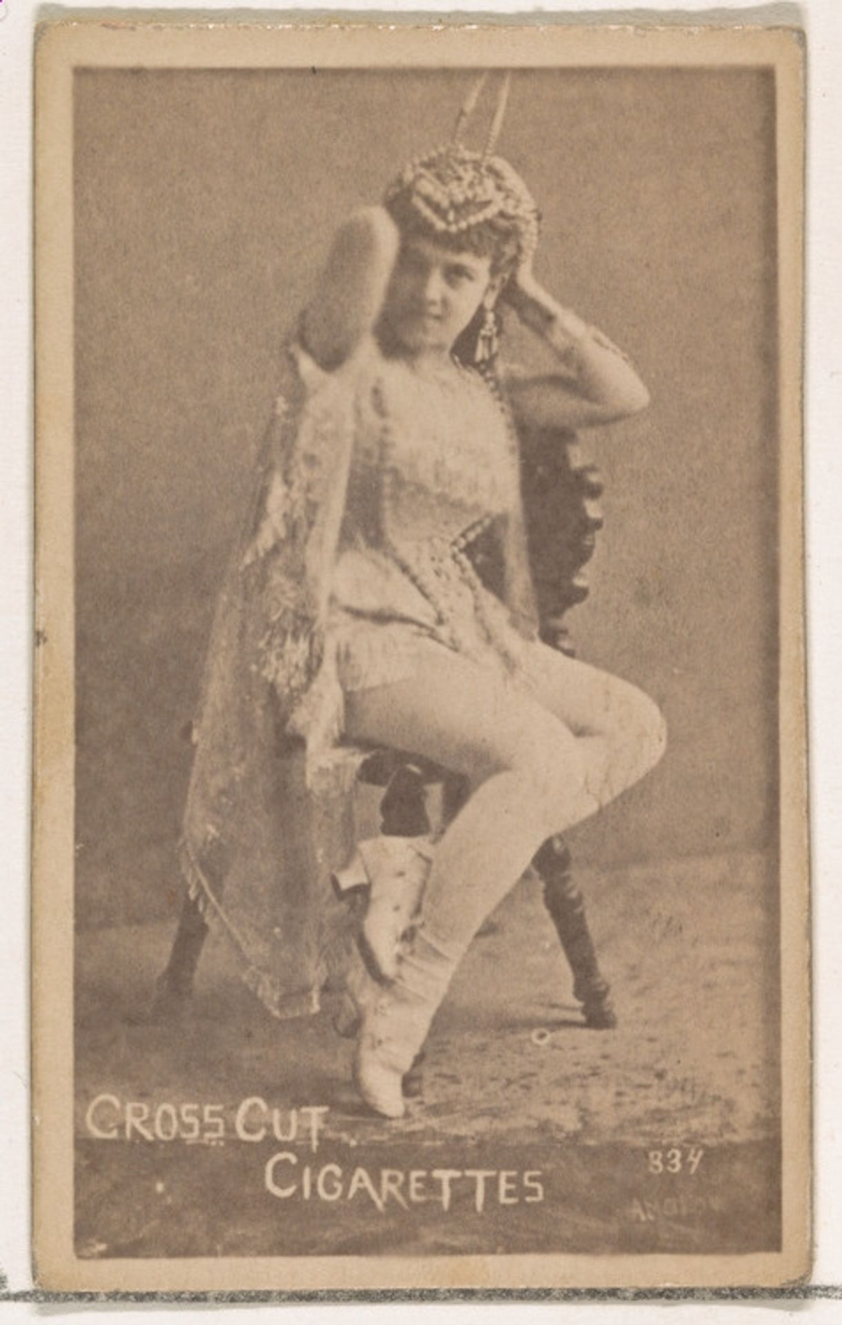 Card Number 334, from the Actors and Actresses series (N145-1) issued by Duke Sons & Co. to promote Cross Cut Cigarettes by W. Duke, Sons & Co.