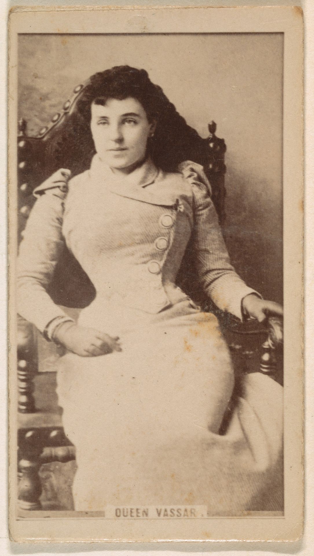 Queen Vassar, from the Actresses series (N245) issued by Kinney Brothers to promote Sweet Caporal Cigarettes by Kinney Brothers Tobacco Company
