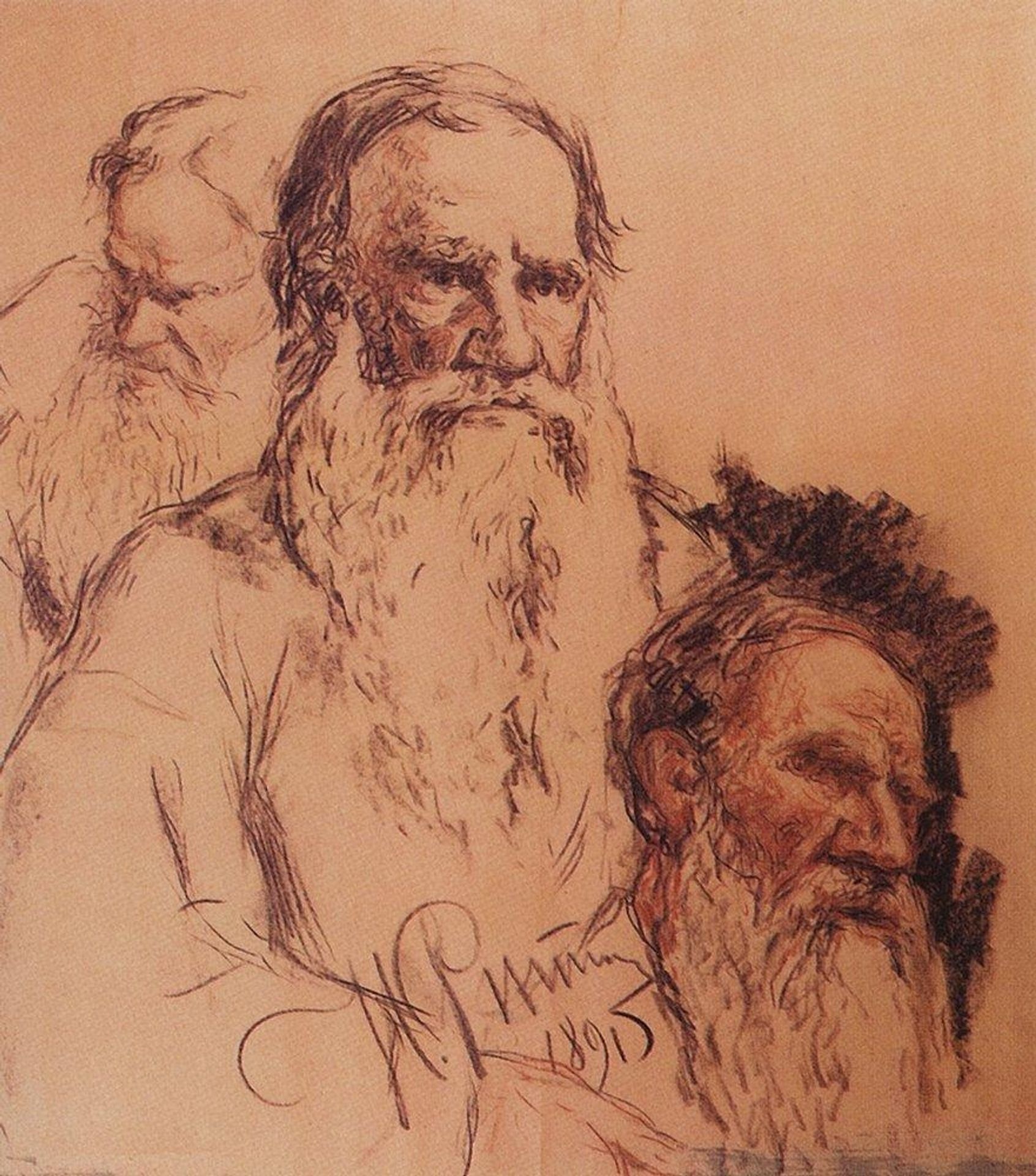Sketches of Leo Tolstoy by Ilya Repin