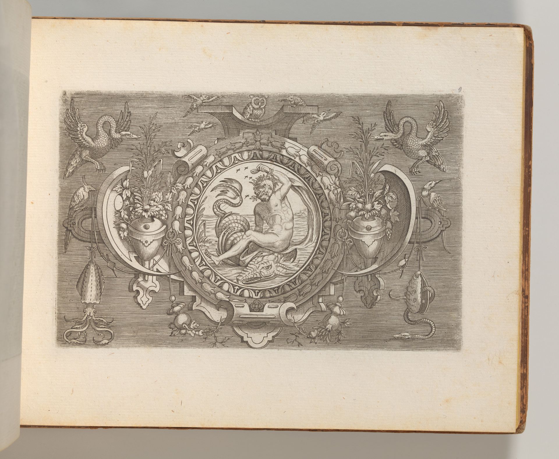 Targhe ed altri ornati di varie e capricciose invenzioni (Cartouches and other ornaments of various and capricious invention, page 9) by Jacob Floris