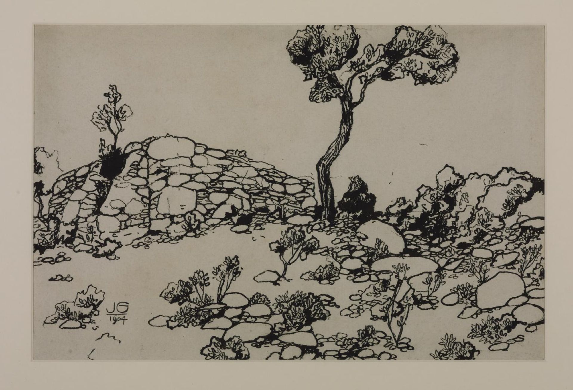 Tree and Stone Hut by  Joan González