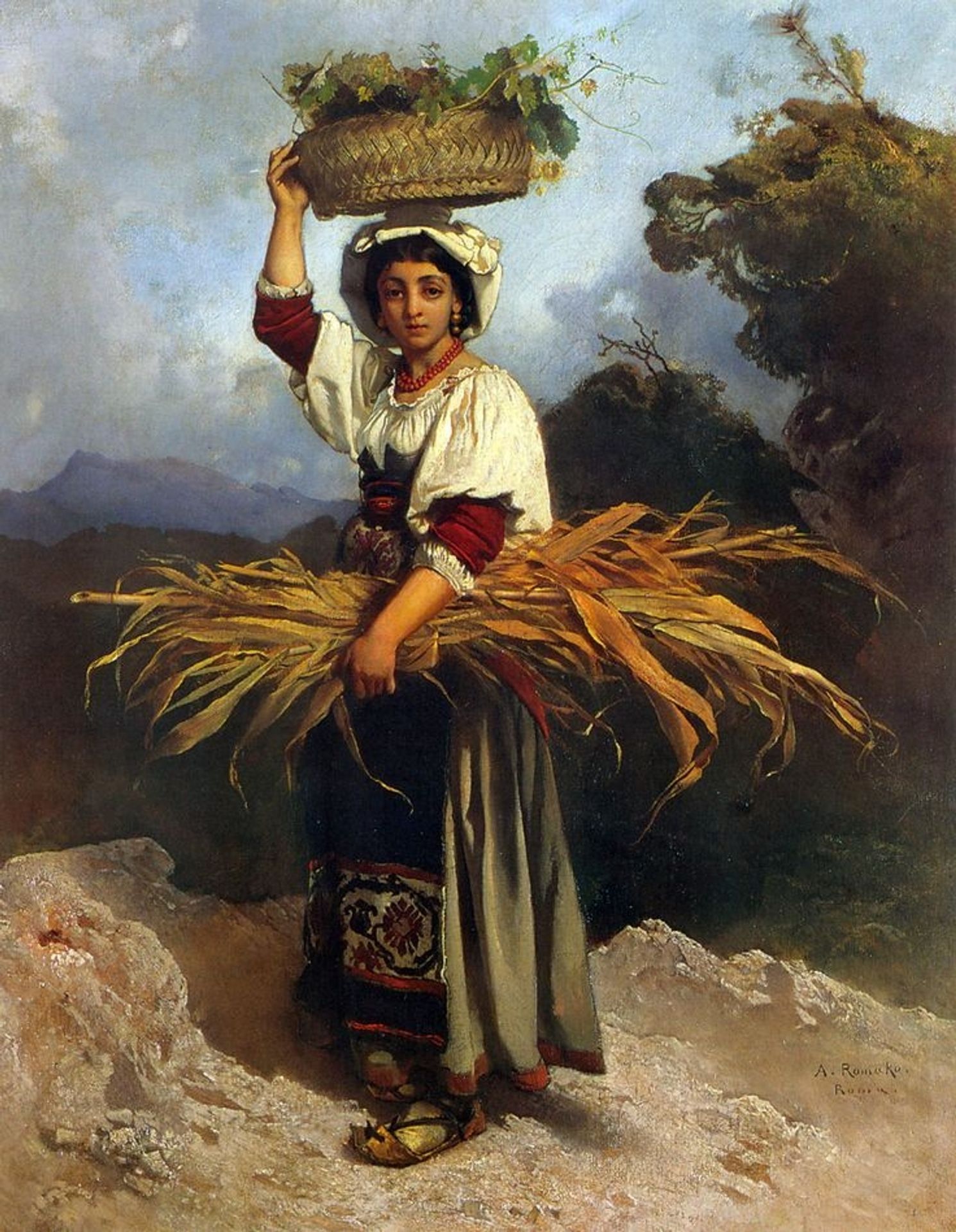 Off to the market by Anton Romako