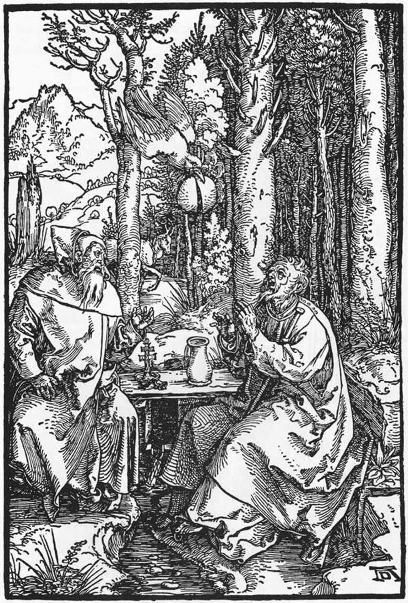 The Hermits St Anthony and St Paul by Albrecht Durer