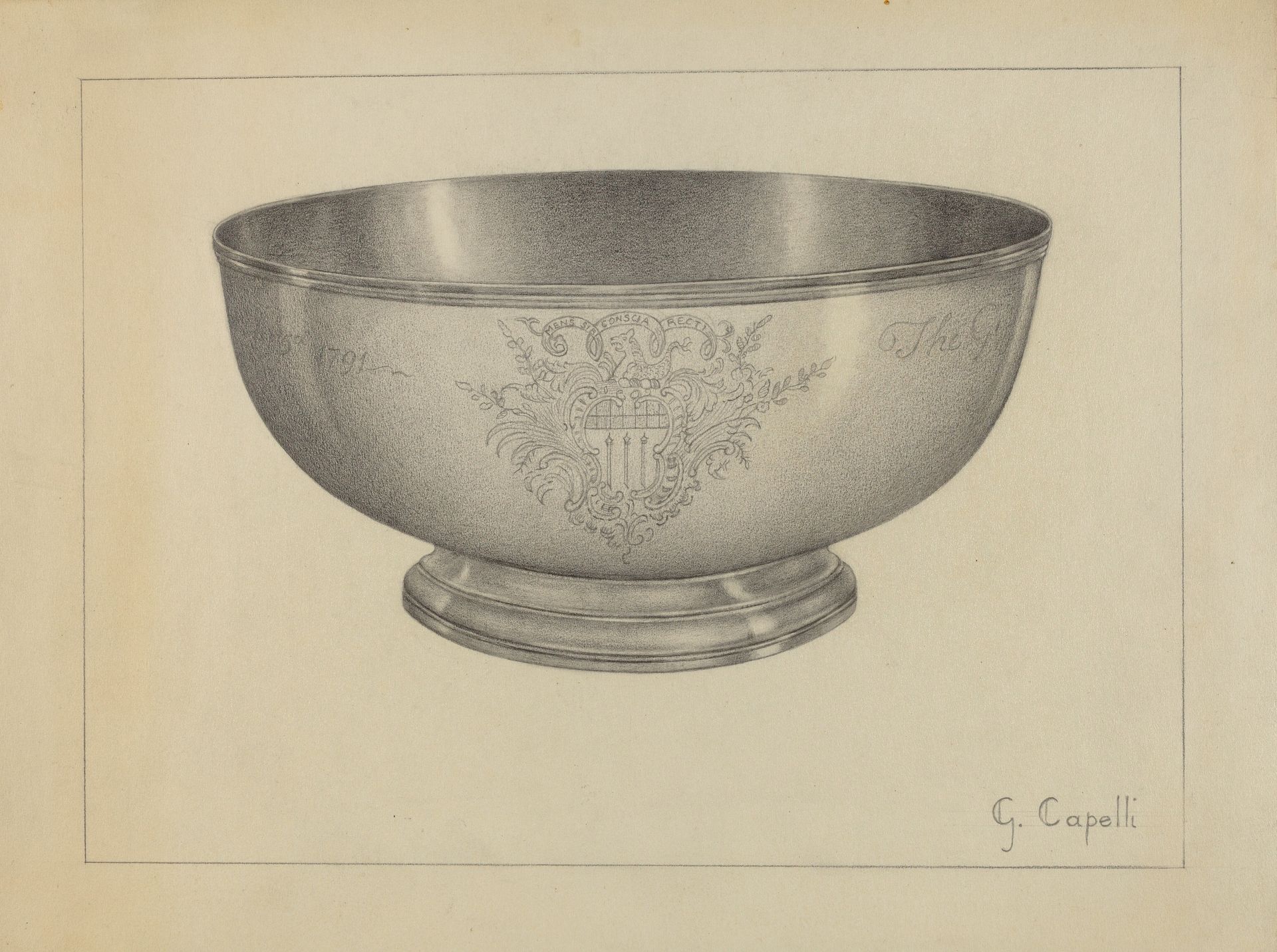 Silver Baptismal Bowl by Giacinto Capelli