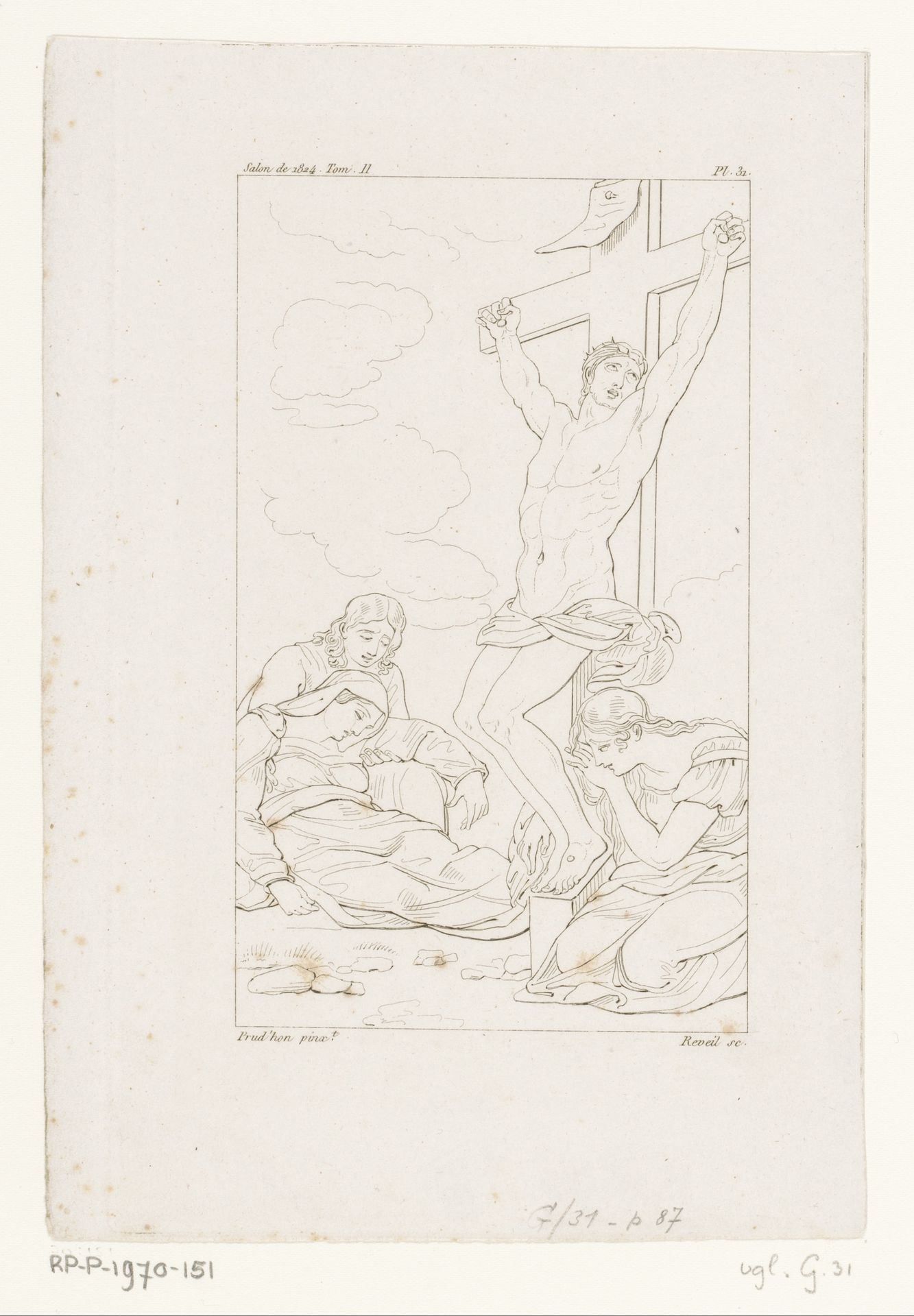 Christus aan het kruis by Etienne Acille Réveil