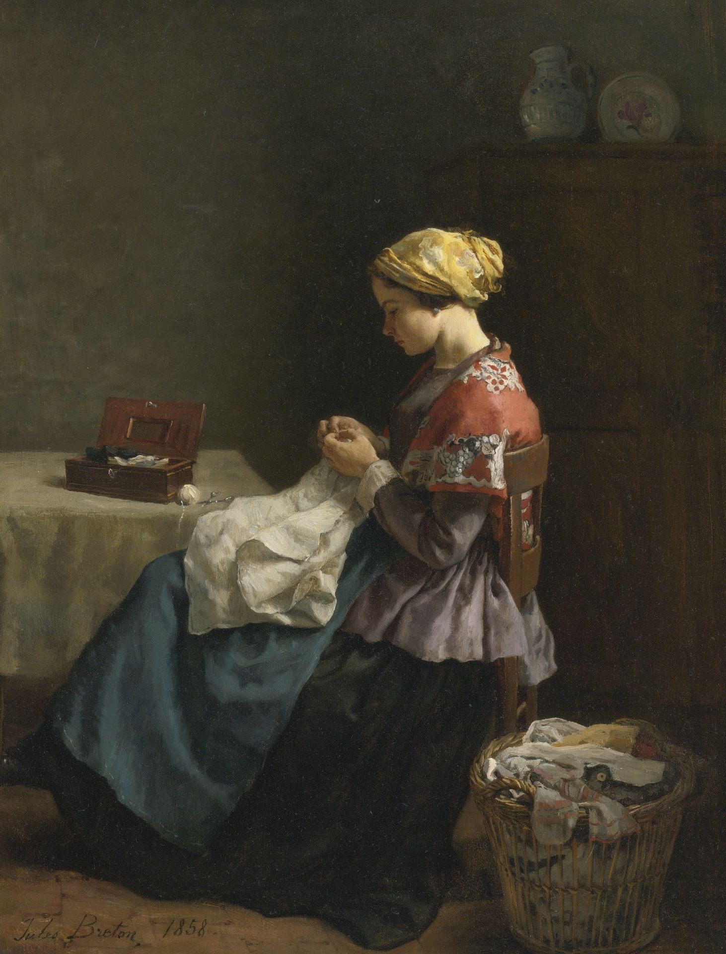 The little seamstress by Jules Breton