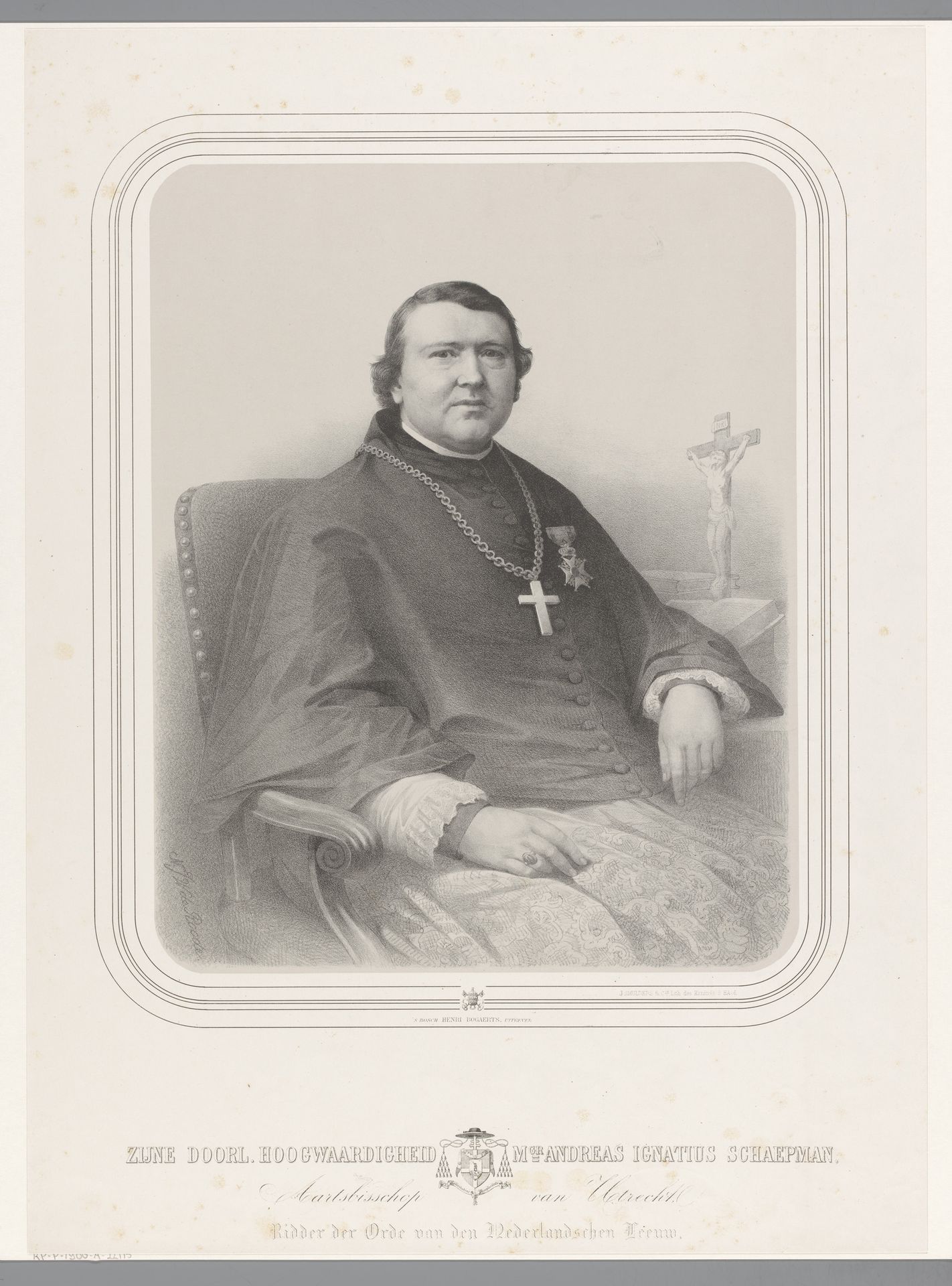 Portret van Andreas Ignatius Schaepman by Nicolaas Johannes Wilhelmus de Roode