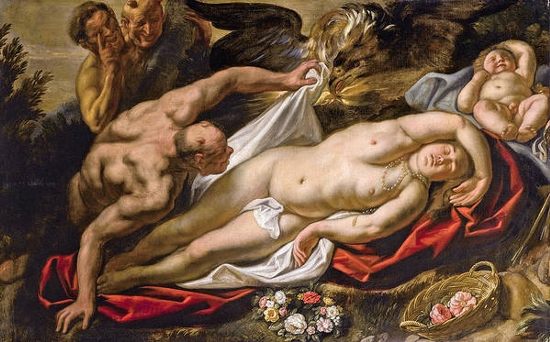 The sleeping Antiope approached by Jupiter by Jacob Jordaens