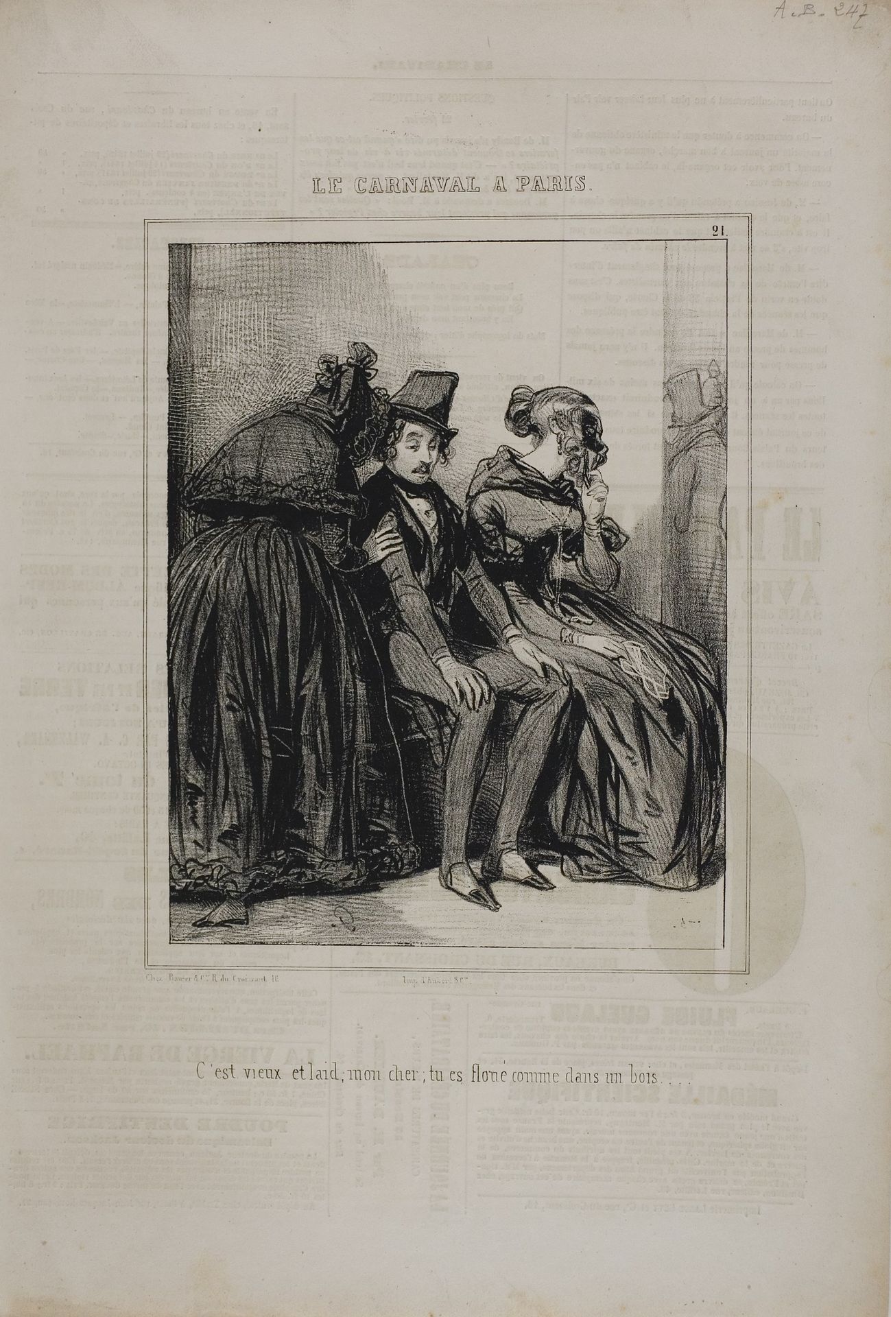 It is Old and Ugly..., from Le Carnaval à Paris by Paul Gavarni