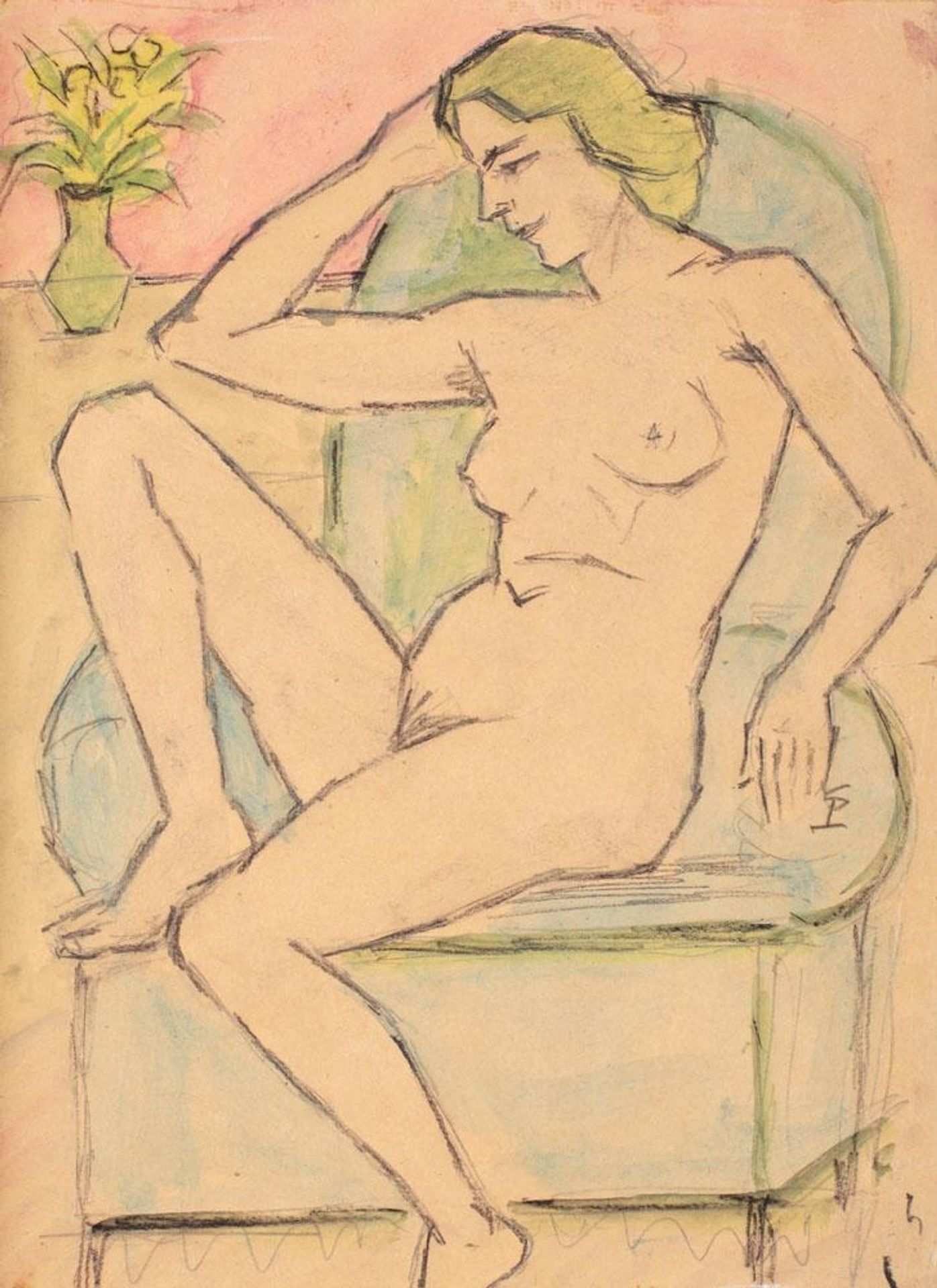 Nude in Green Chair by Theodor Pallady