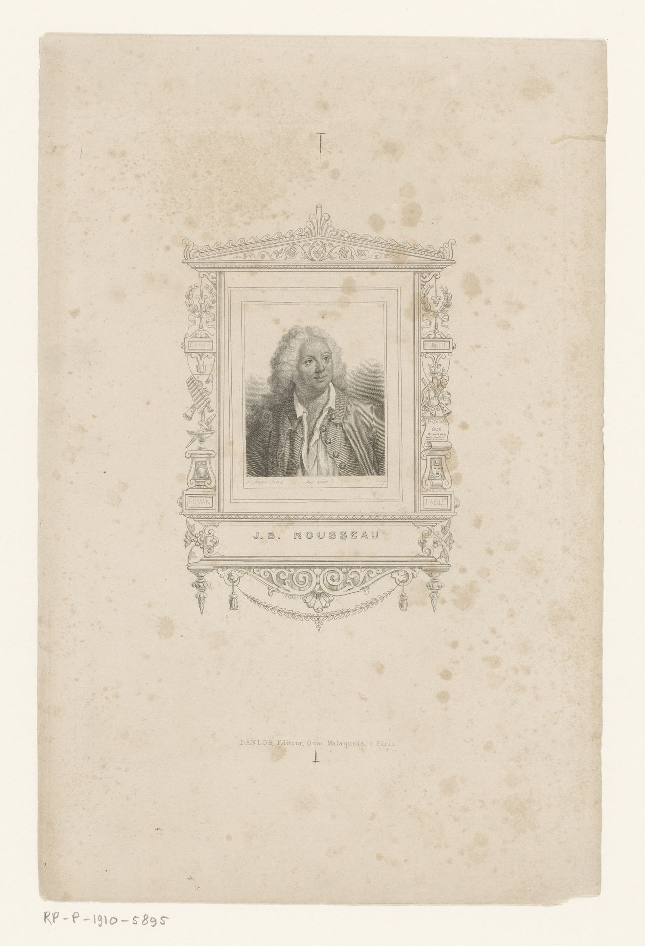 Portret van Jean Baptiste Rousseau by Anonymous