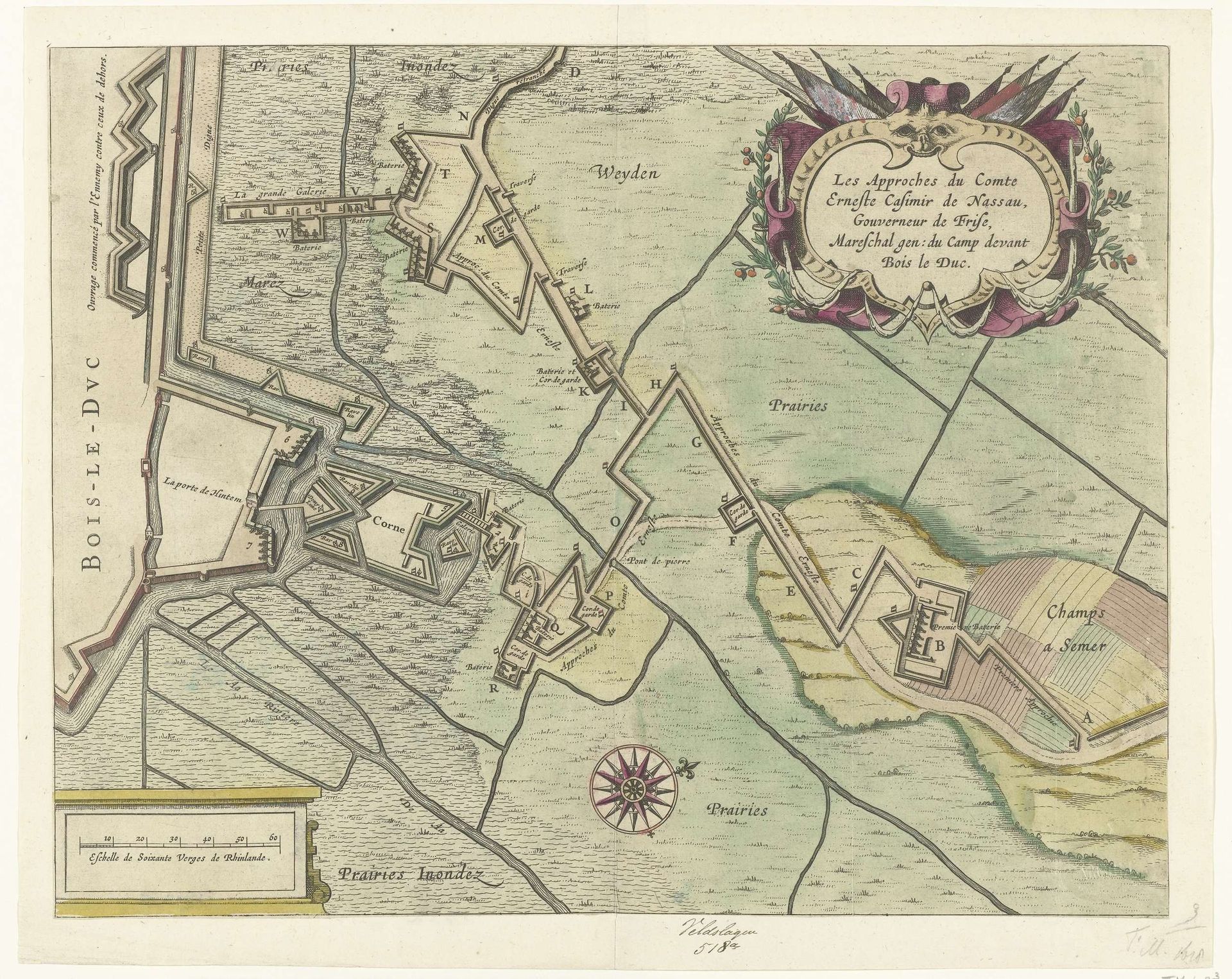 Loopgraven van het Staatse leger onder Ernst Casimr, tot aan de stad tijdens het beleg van Den Bosch, 1629 by Anonymous