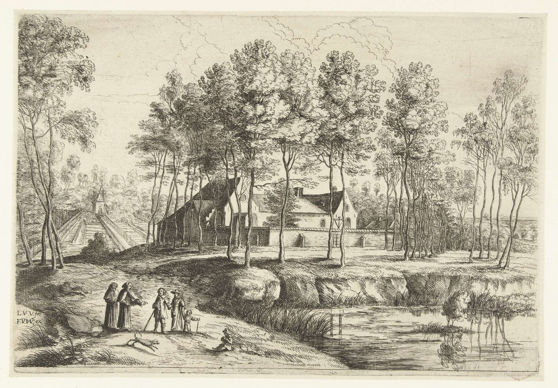 Gezicht op het kapucijnenklooster te Tervueren by Lucas van Uden