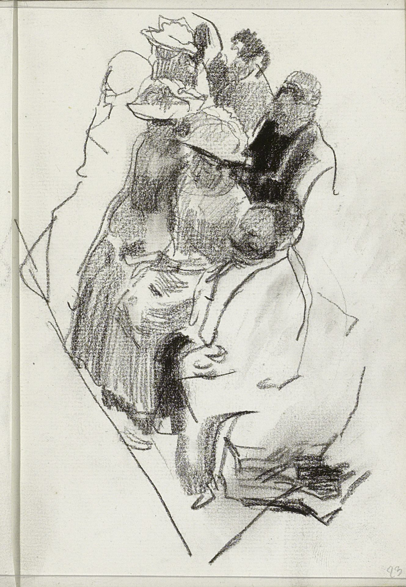 Twee rijen toeschouwers by Isaac Israels