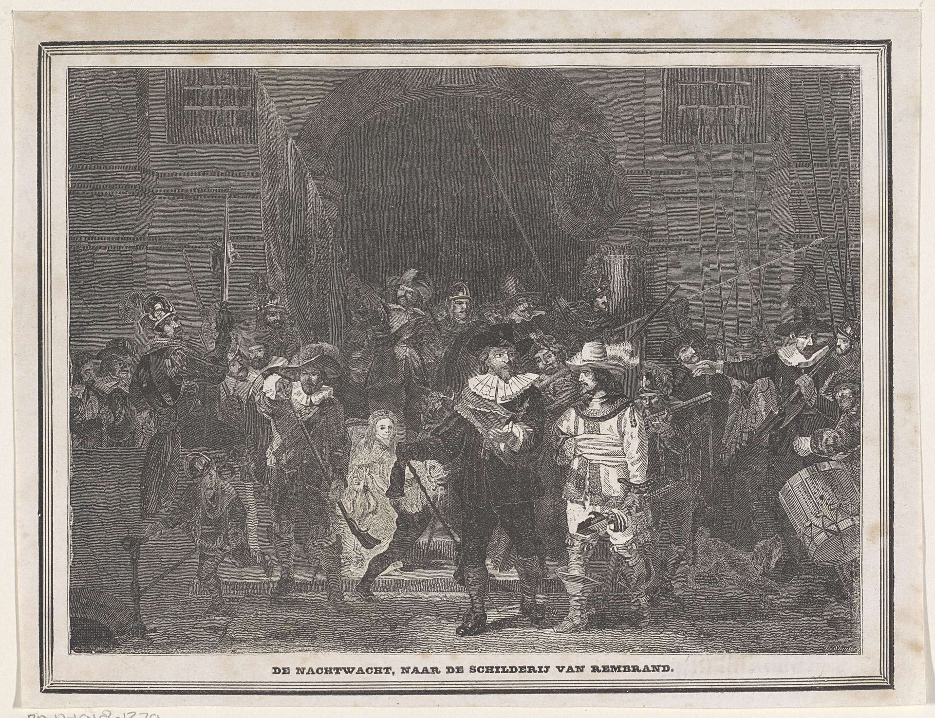 De Nachtwacht, naar de schilderij van Rembrand by Dirk Jurriaan Sluyter