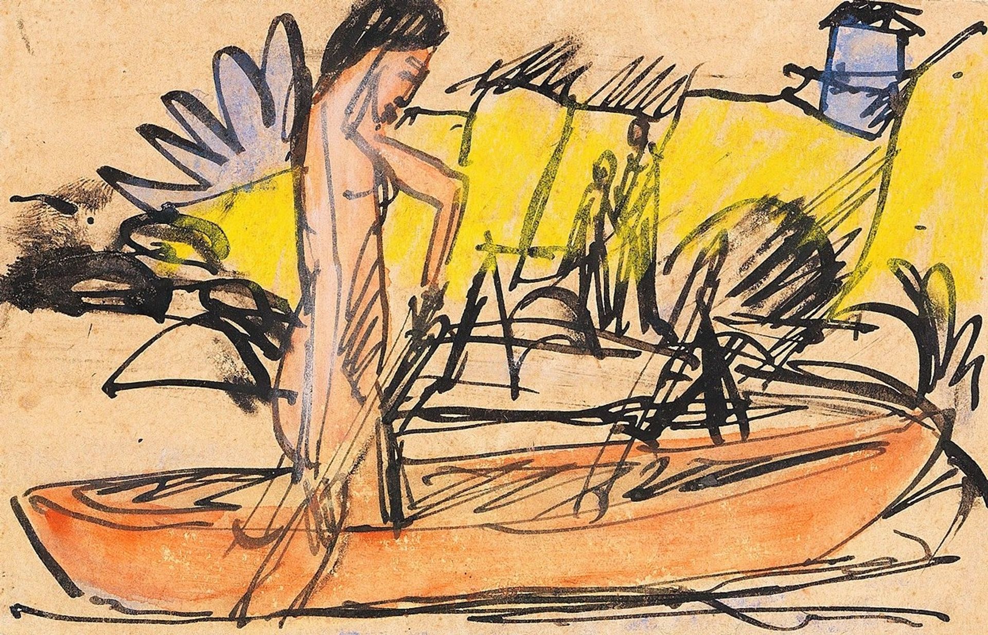 Rudernder Akt by Ernst Ludwig Kirchner