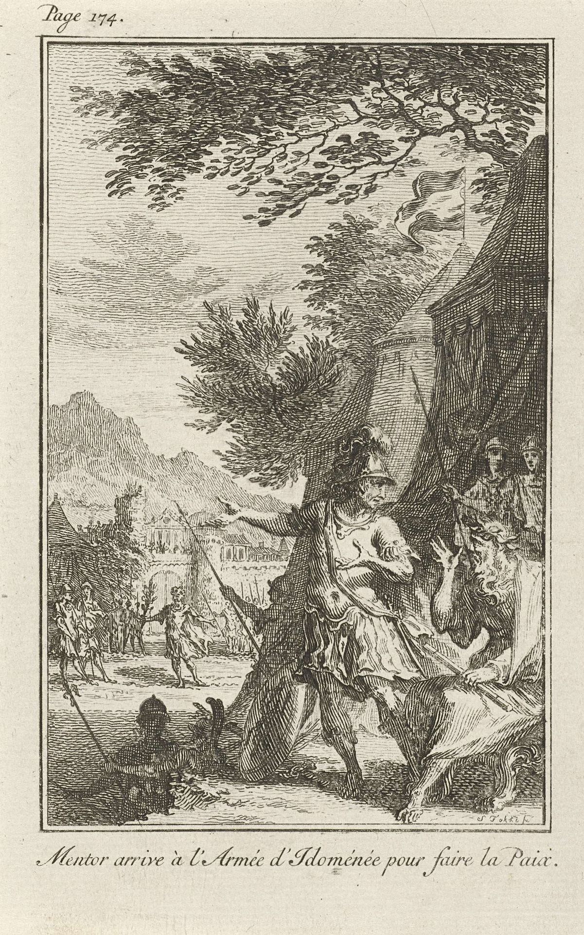 Telemachus in gesprek met Mentor by Simon Fokke