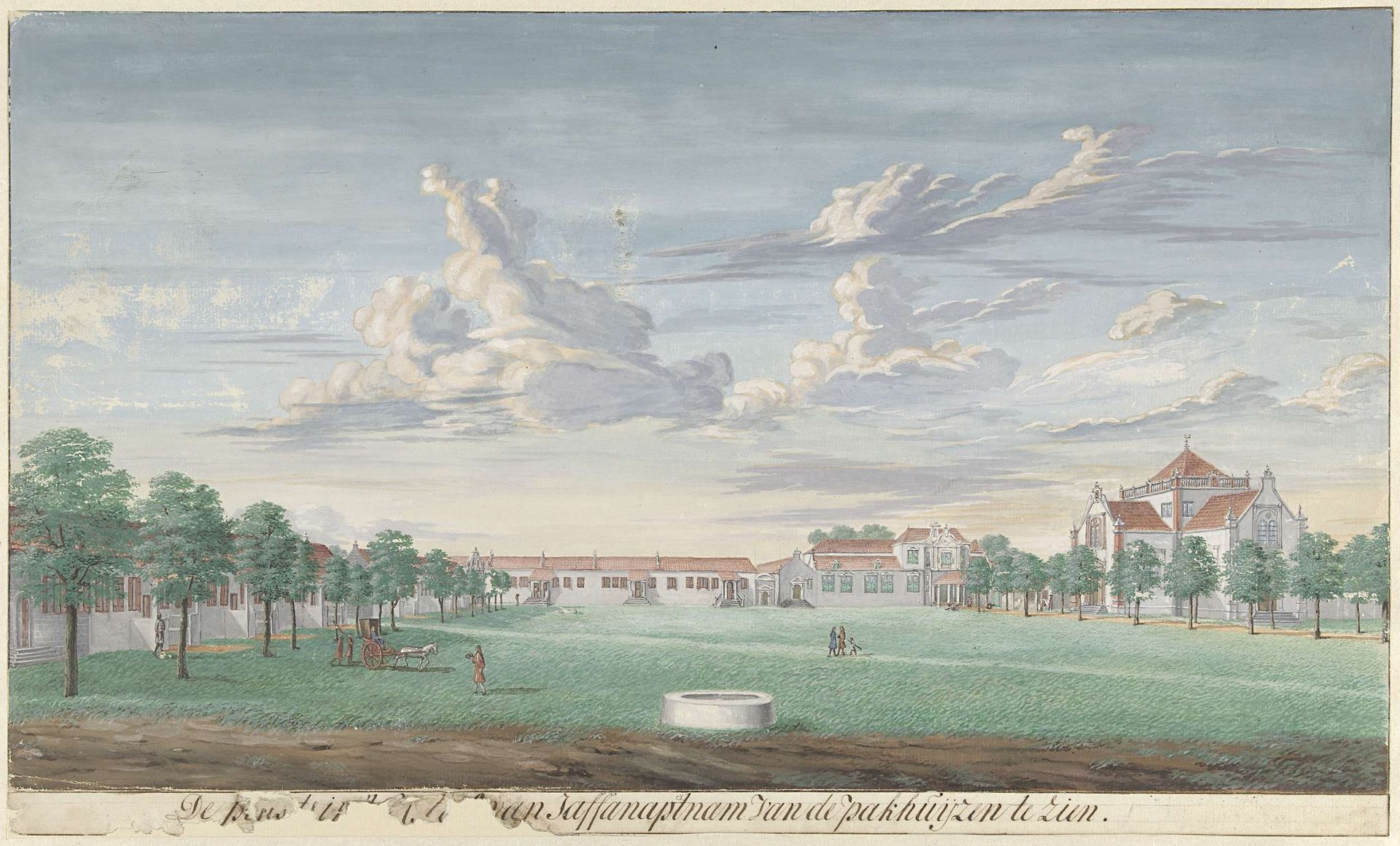 De binnenplaats van het fort Jaffnapatnam op Ceylon by Cornelis Steiger
