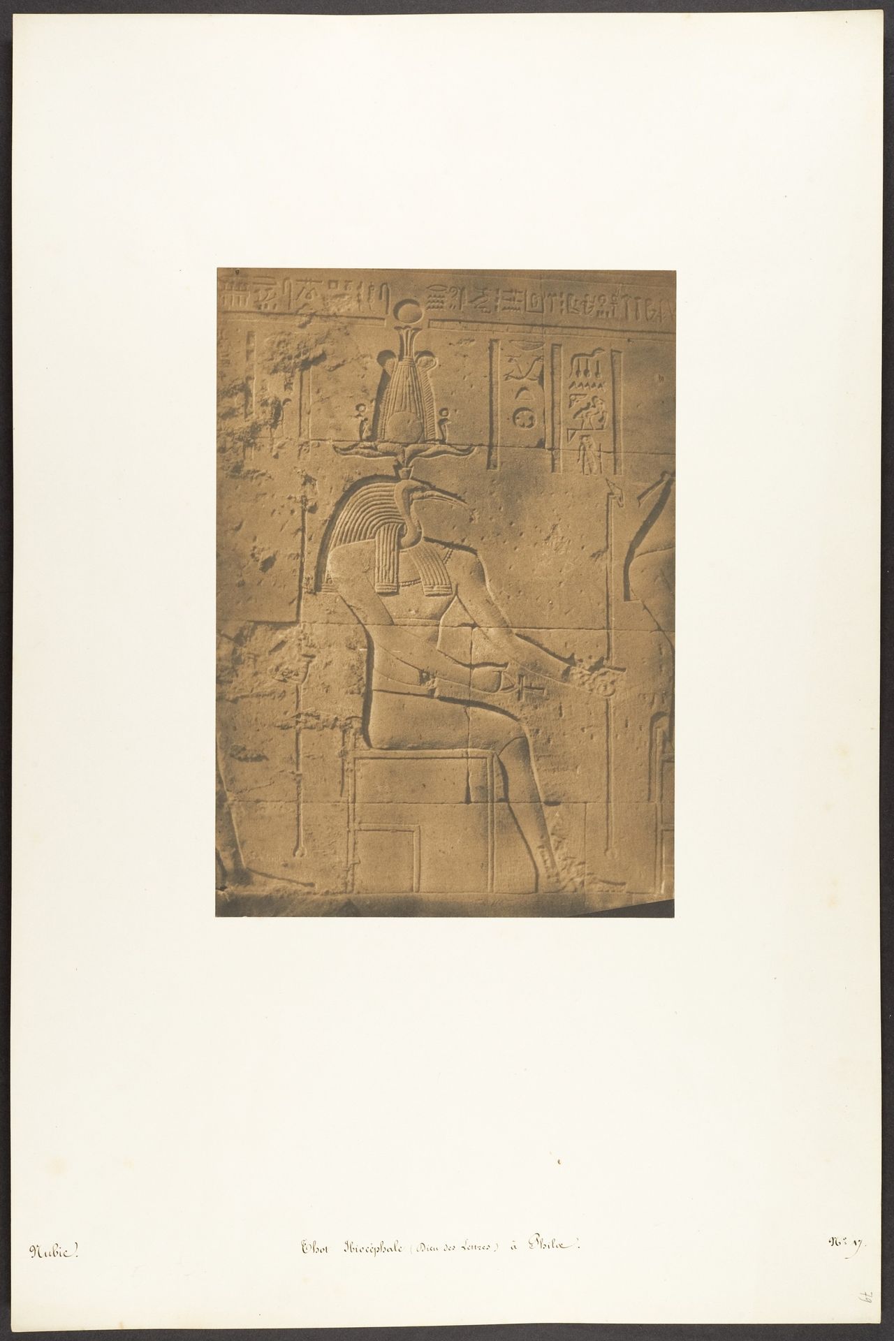 Thot Ibiocéphale (Dieu des Lettres) à Philae by Maxime Du Camp