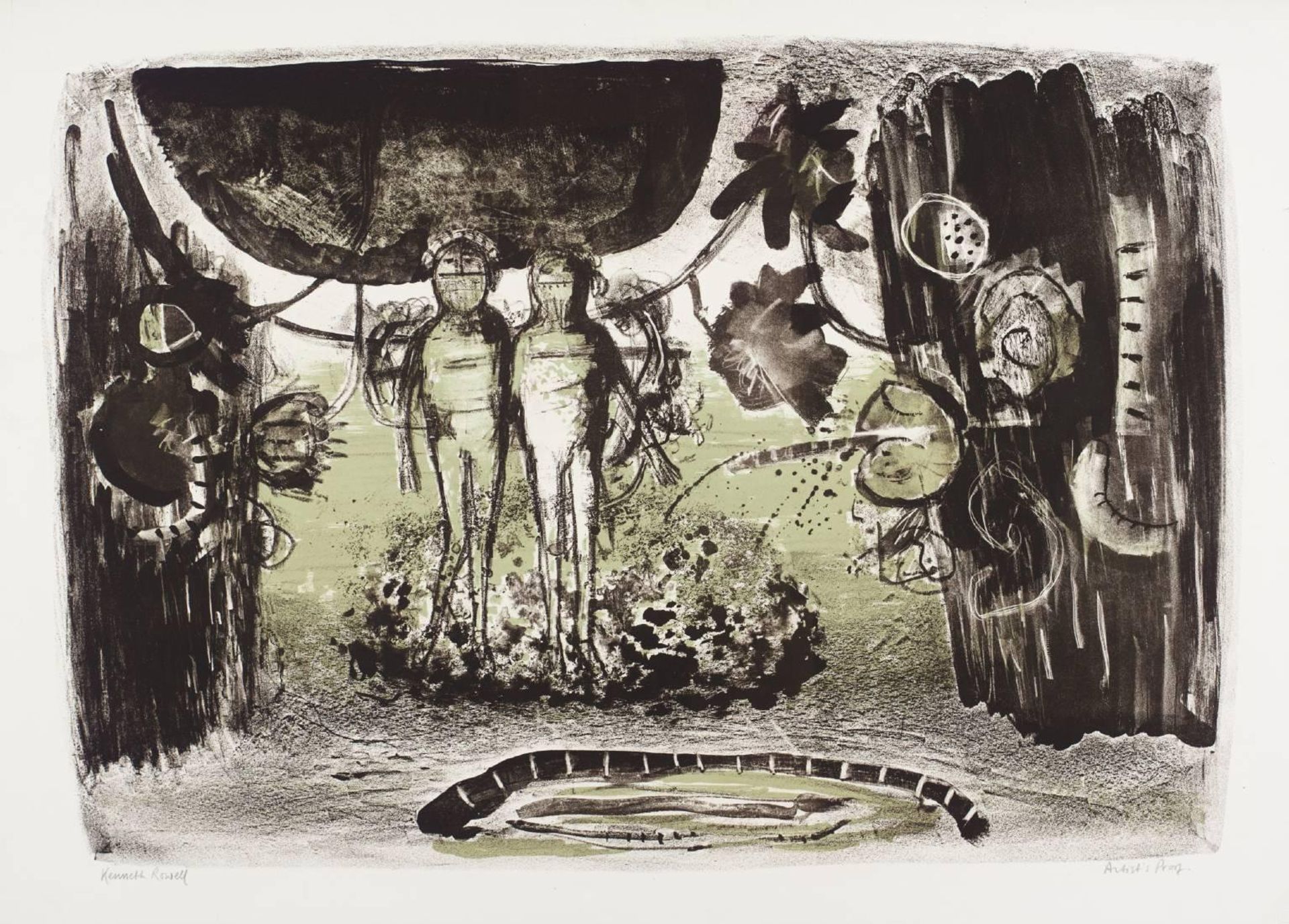 Two Figures in a Landscape by  Kenneth Rowell