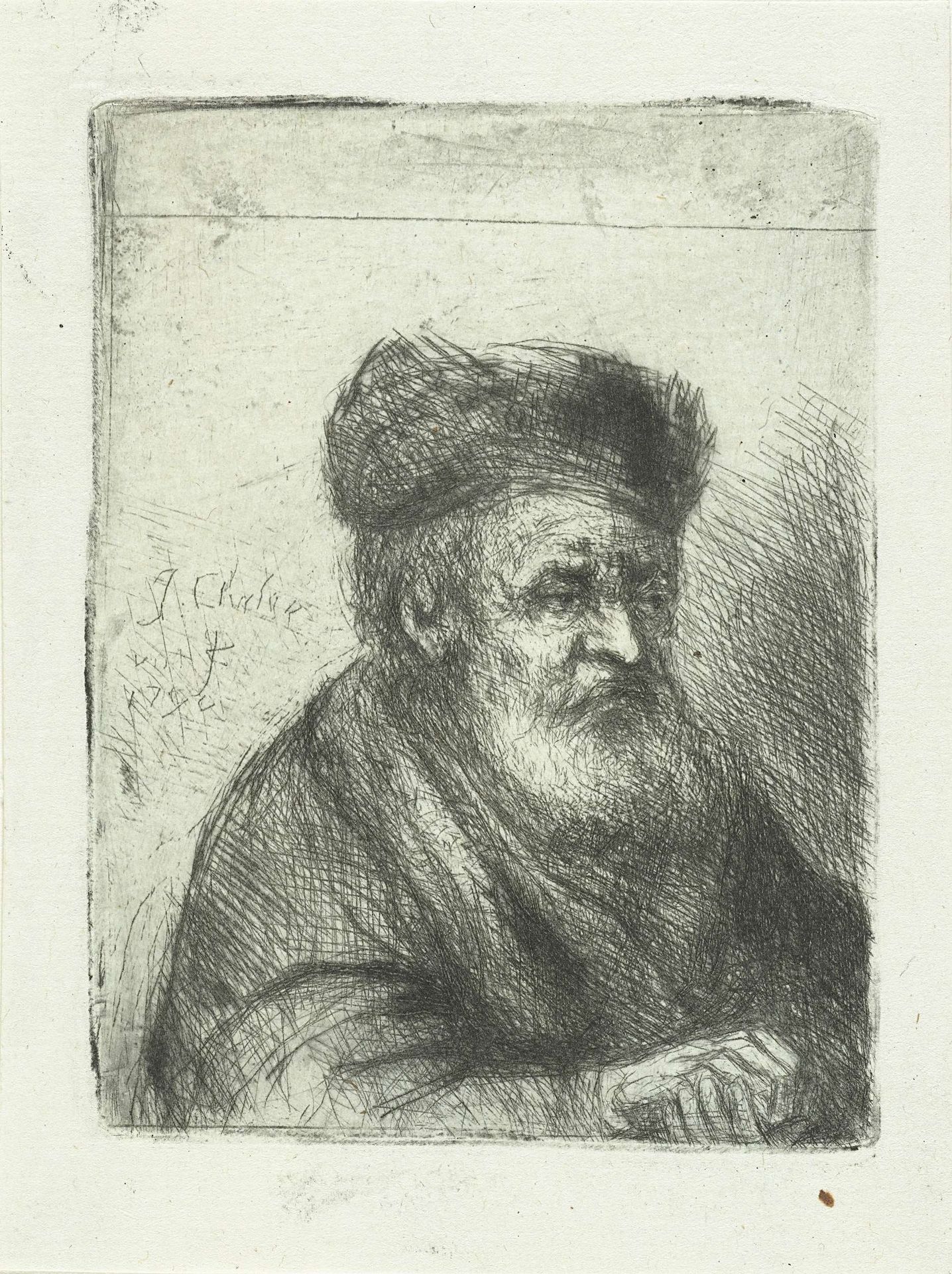 Oude man, zijn handen gevouwen by Jan Chalon