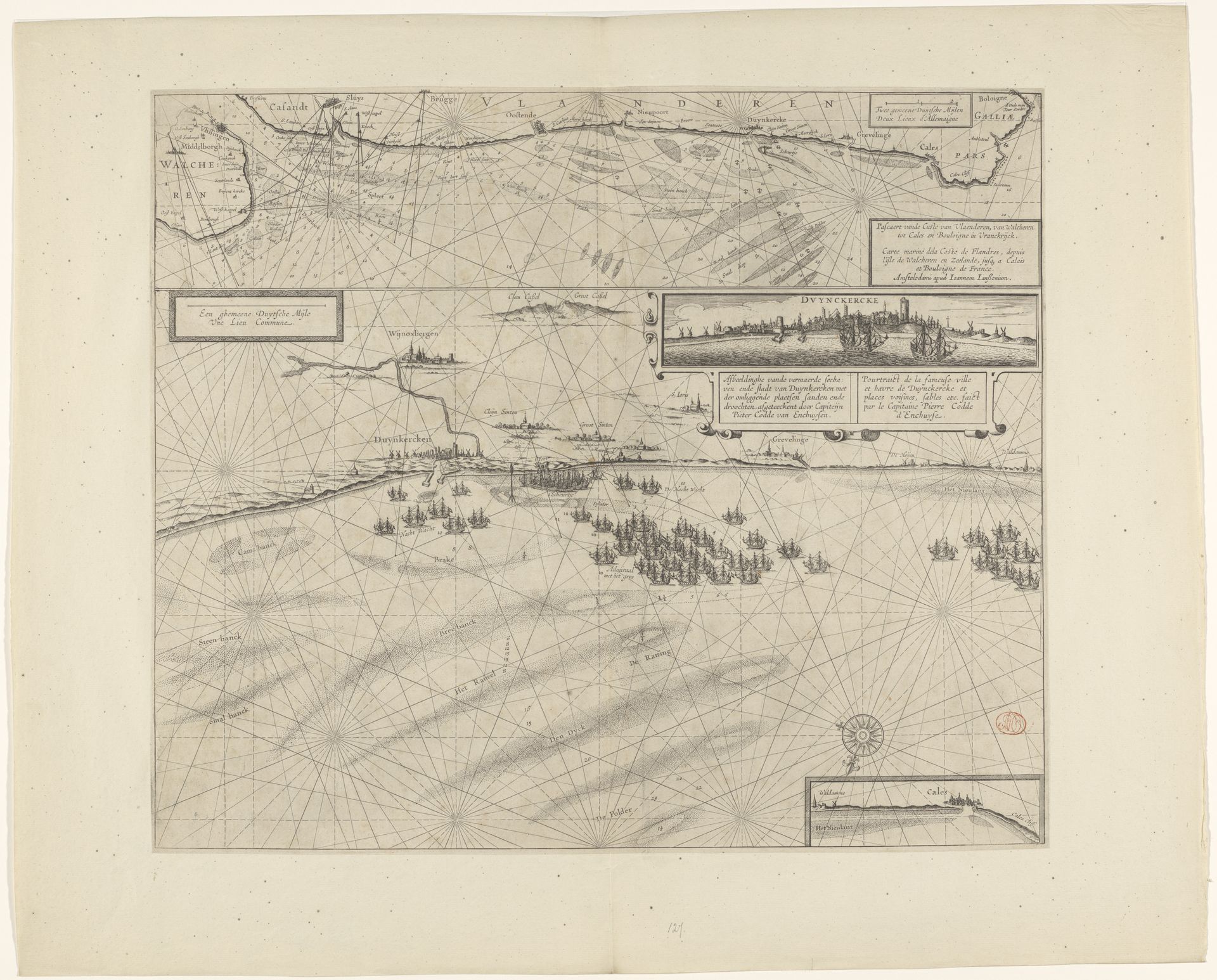 Zeekaart van de kust van Vlaanderen, van Walcheren tot Calais by Anonymous