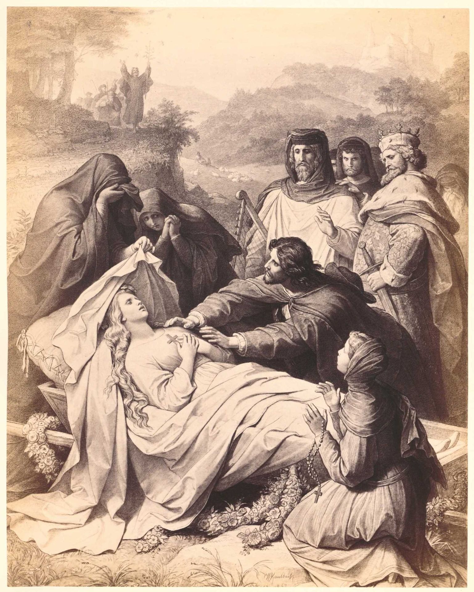 Tod Der Elisabeth by Wilhelm von Kaulbach