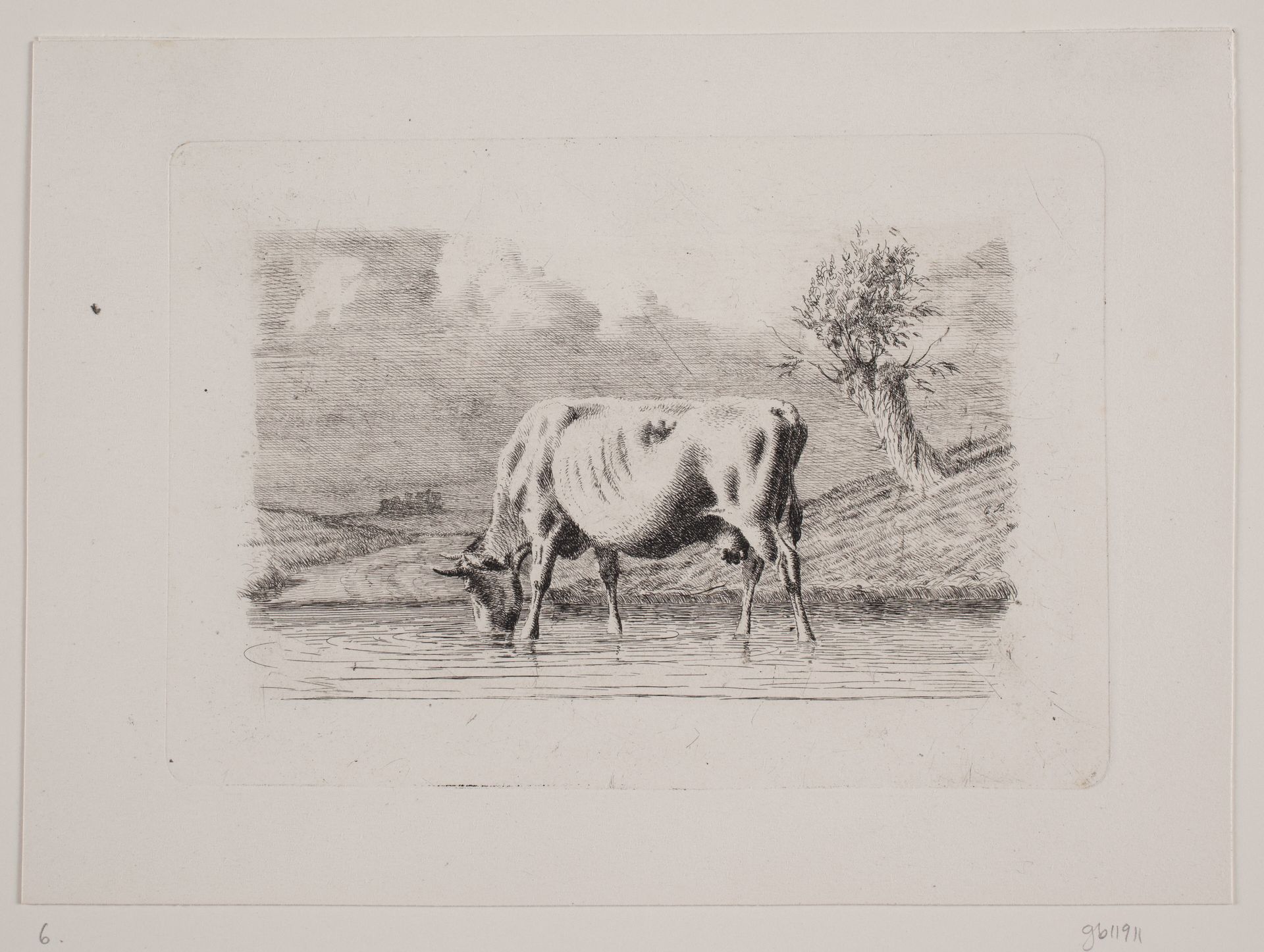 En drikkende ko by Carl Frederik Bartsch