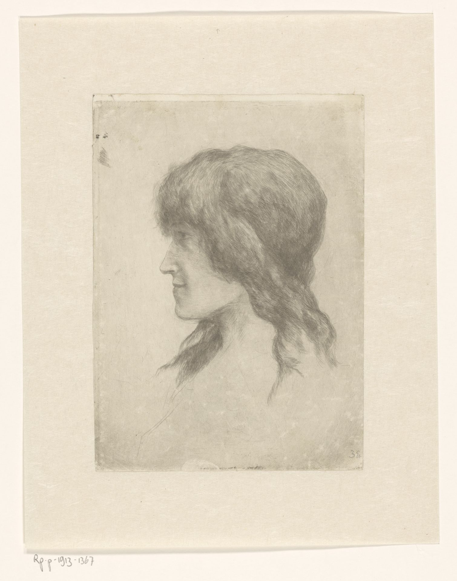 Hoofd van een jonge vrouw by Philip Zilcken