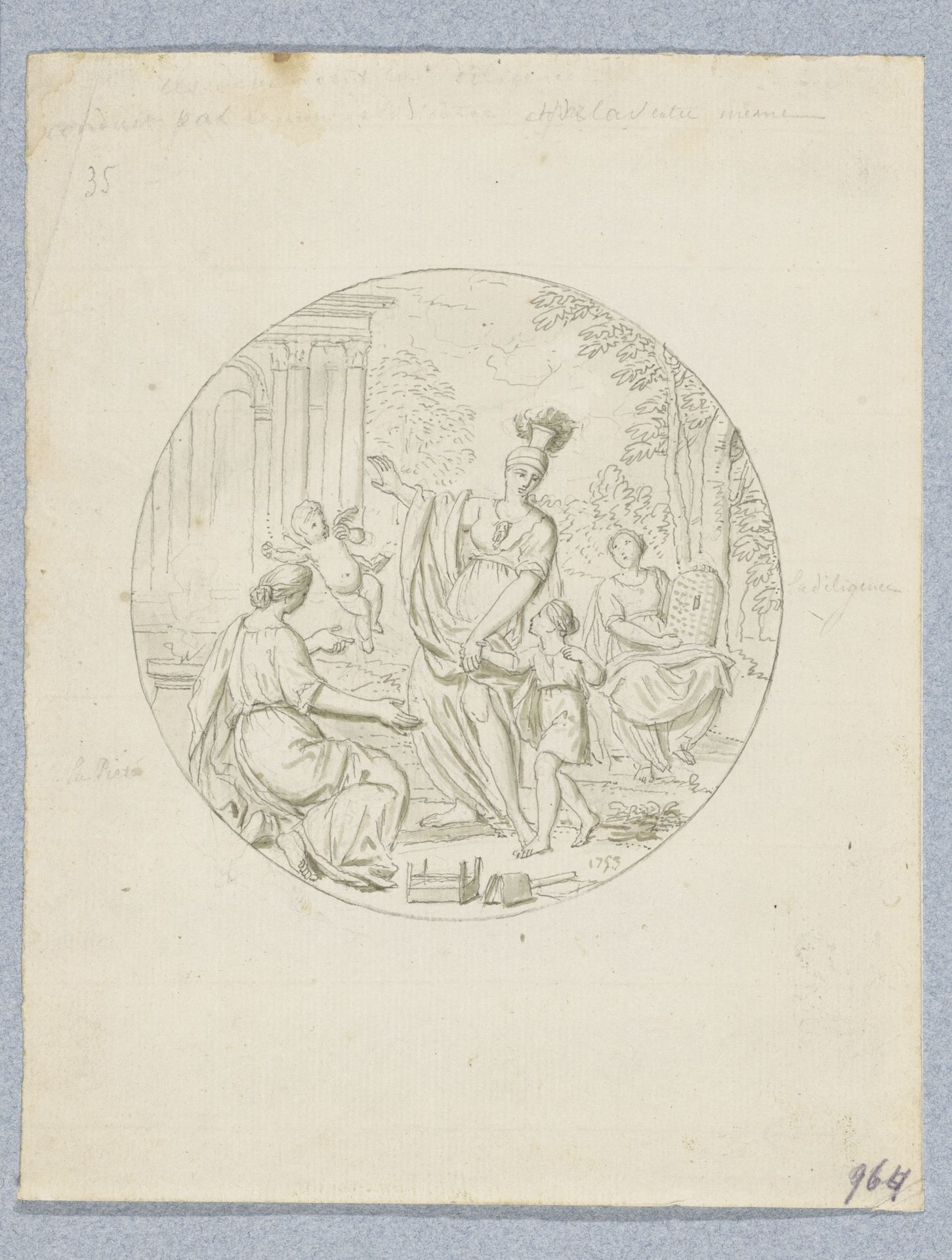 Allegorie op de opvoeding (in doos met 43 tekeningen) by Louis Fabritius Dubourg