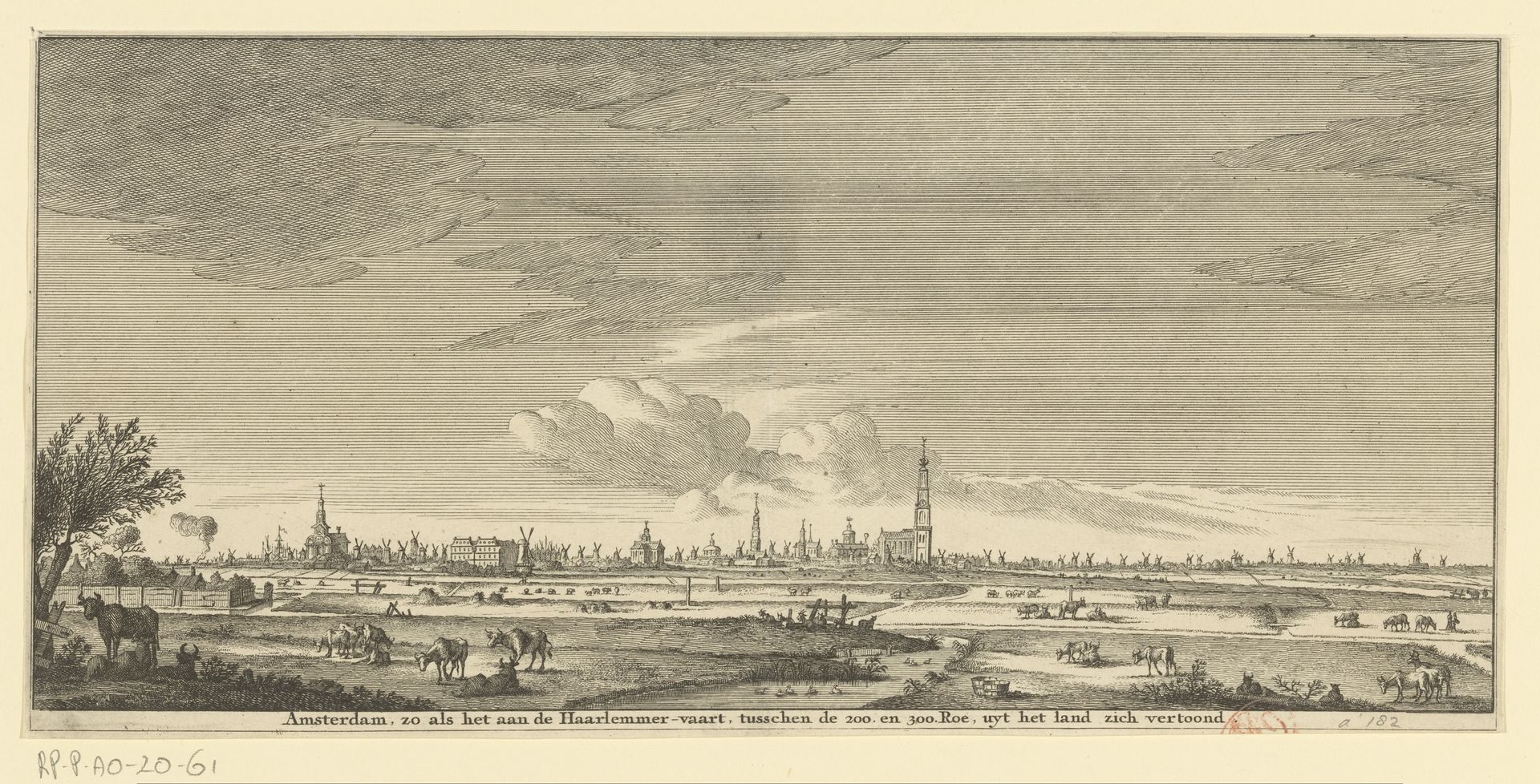 Gezicht op Amsterdam, gezien vanuit het westen by Jan Goeree