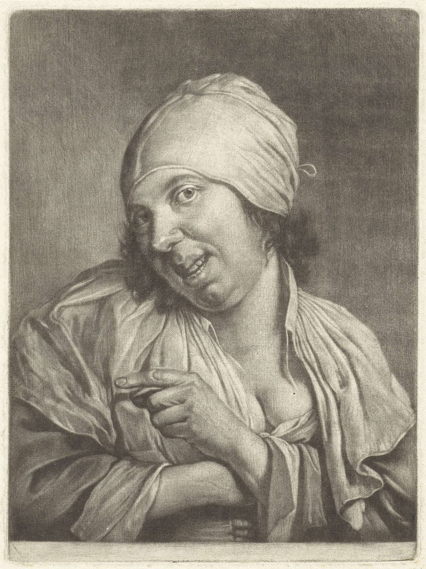 Lachende vrouw (het Gezicht) by Jan Verkolje, I